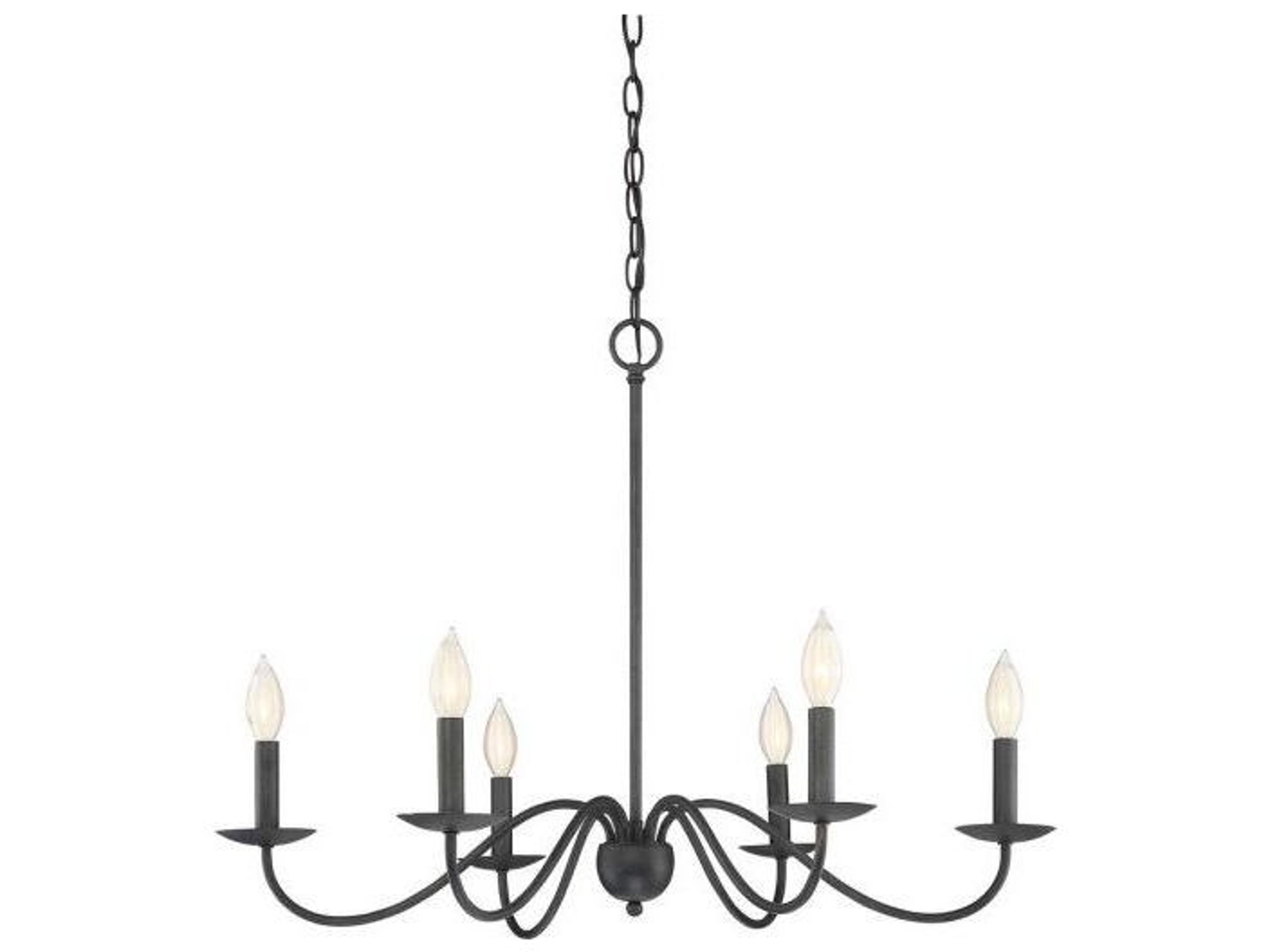 Savoy House Meridian 6-Light Aged Iron Black Candelabra Chandelier