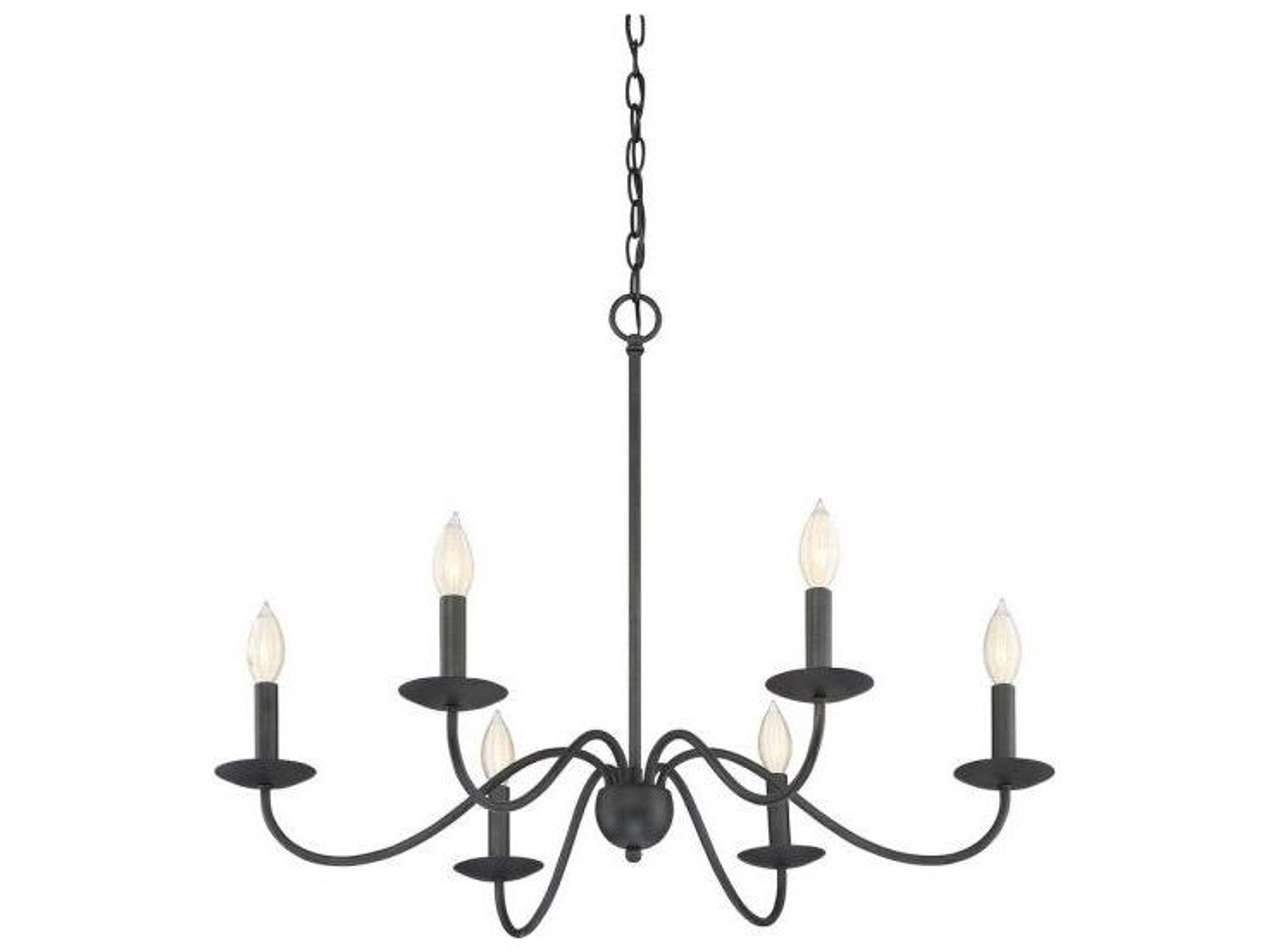 Savoy House Meridian 6-Light Aged Iron Black Candelabra Chandelier