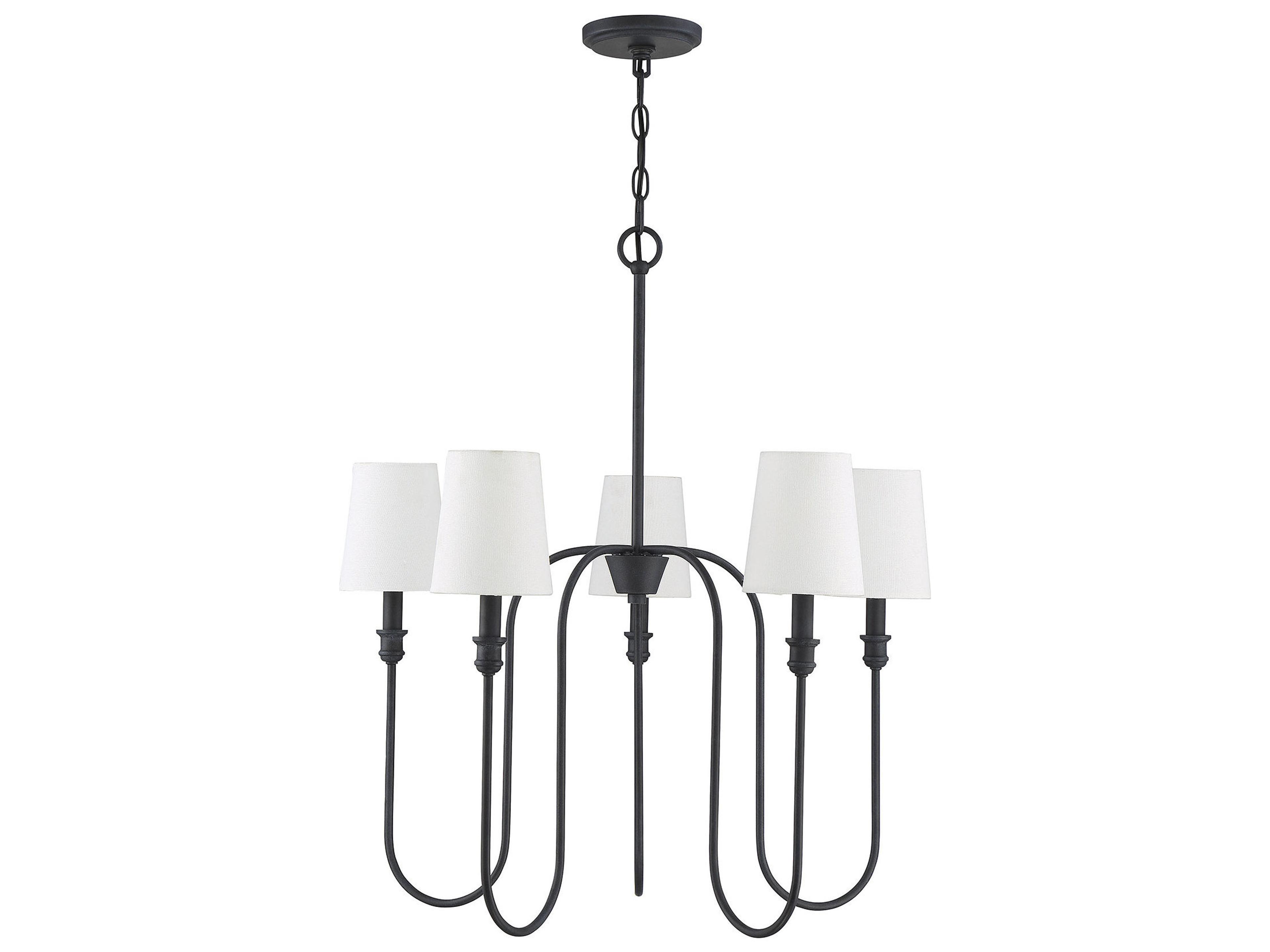 Savoy House Meridian 5-Light Aged Iron Black Cylinder Chandelier