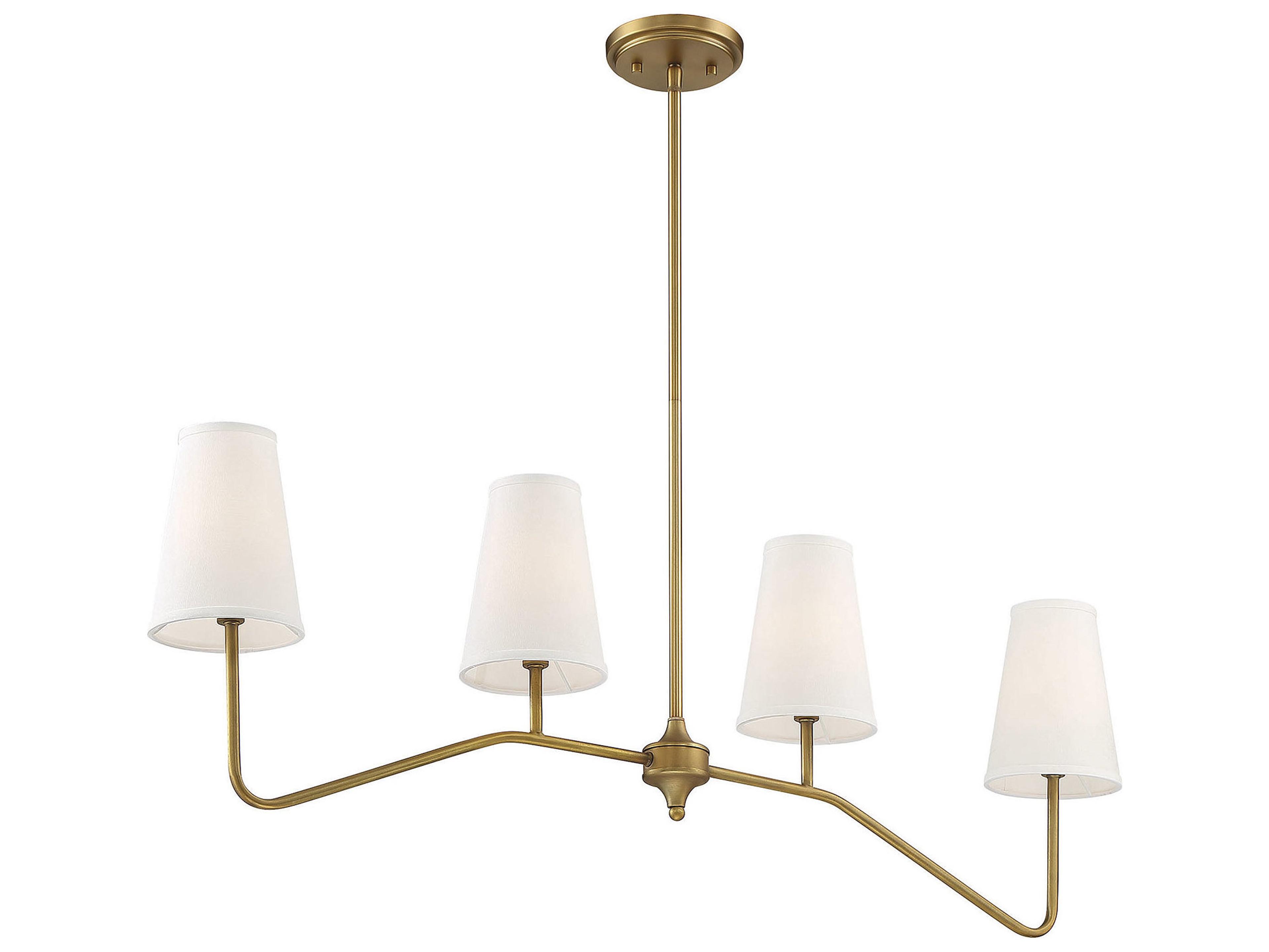 Savoy House Meridian 4-Light Natural Brass Island Pendant
