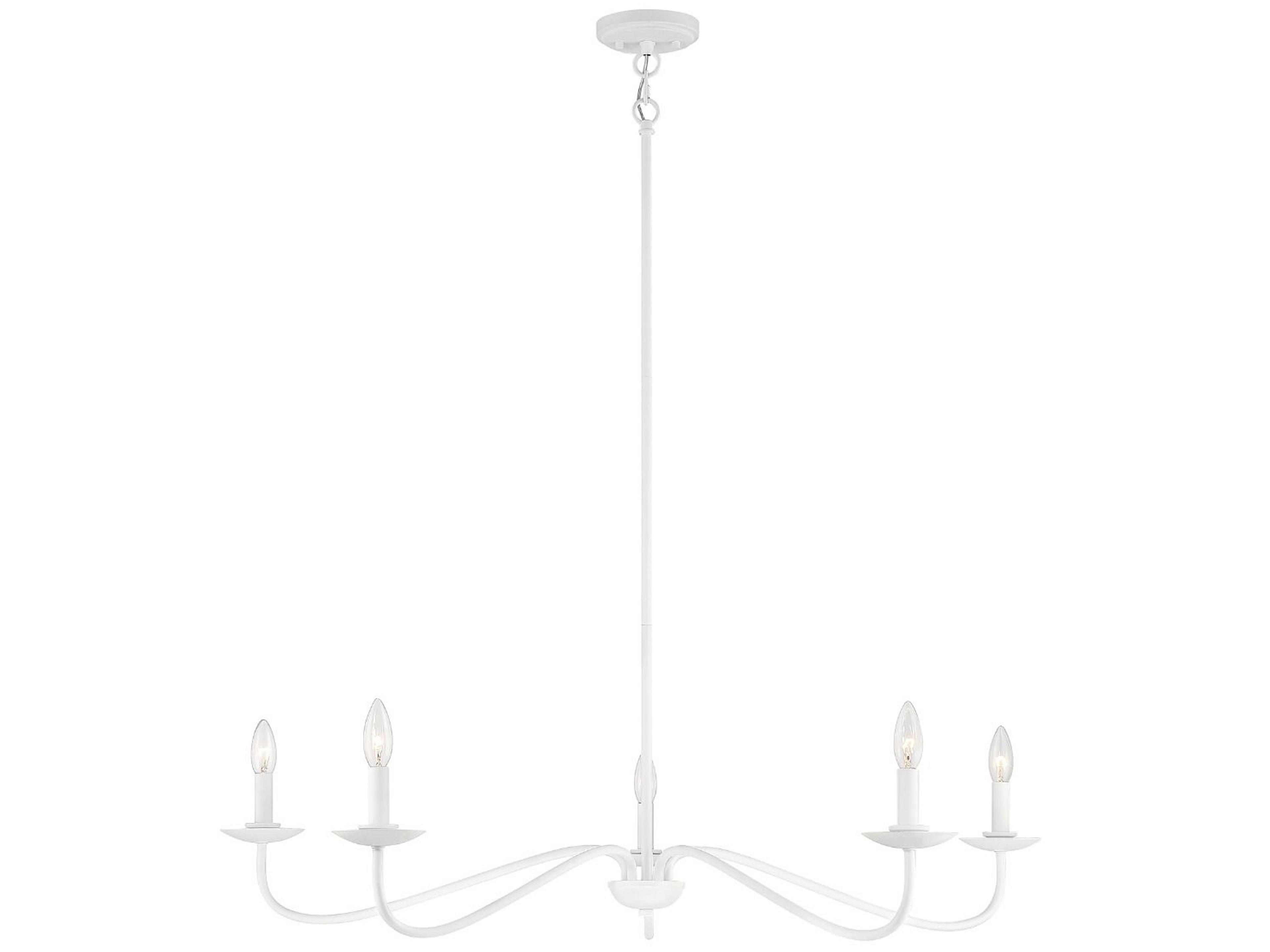 Meridian 5-Light Bisque White Candelabra Chandelier