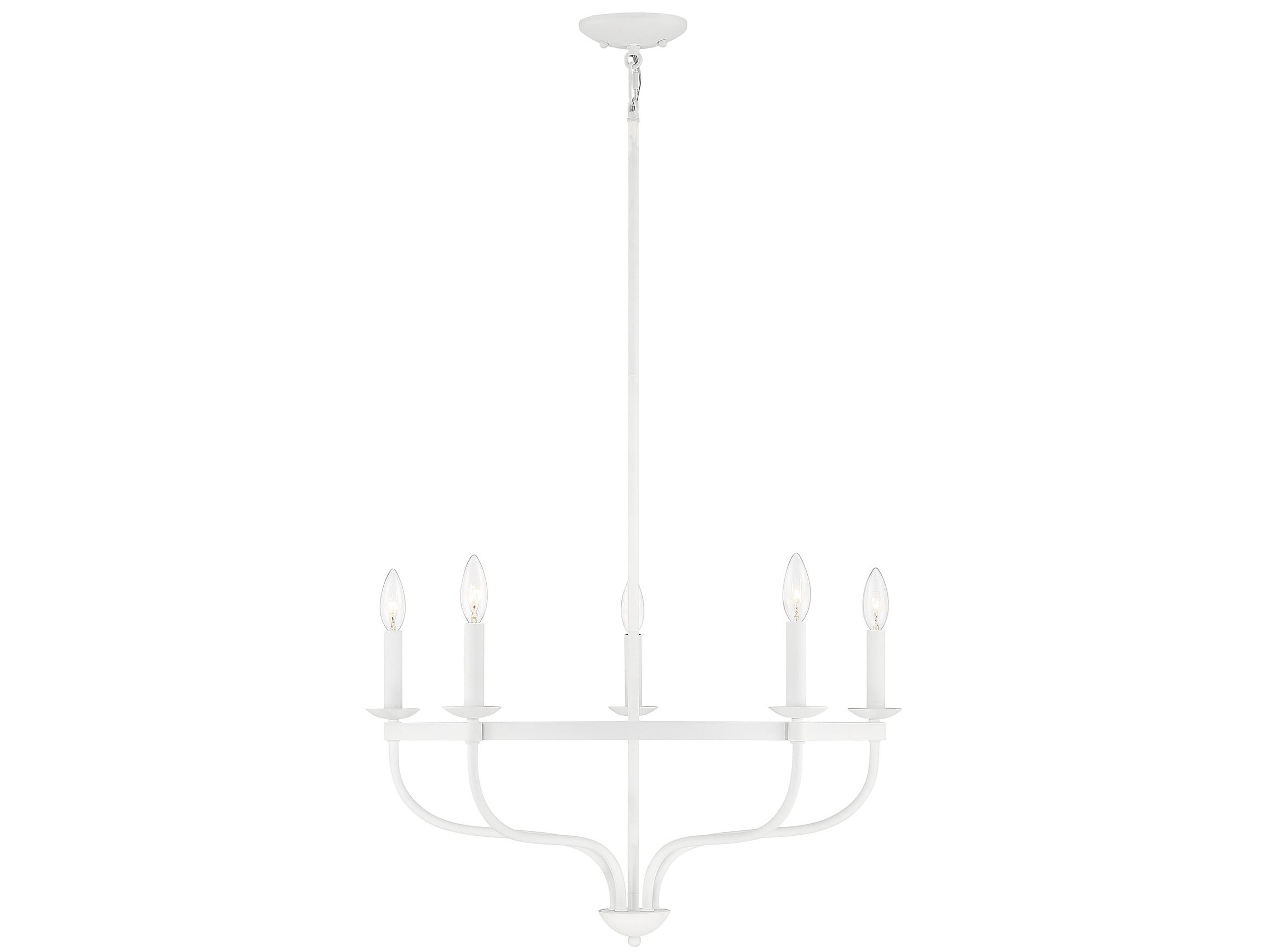 Meridian 5-Light Bisque White Candelabra Chandelier