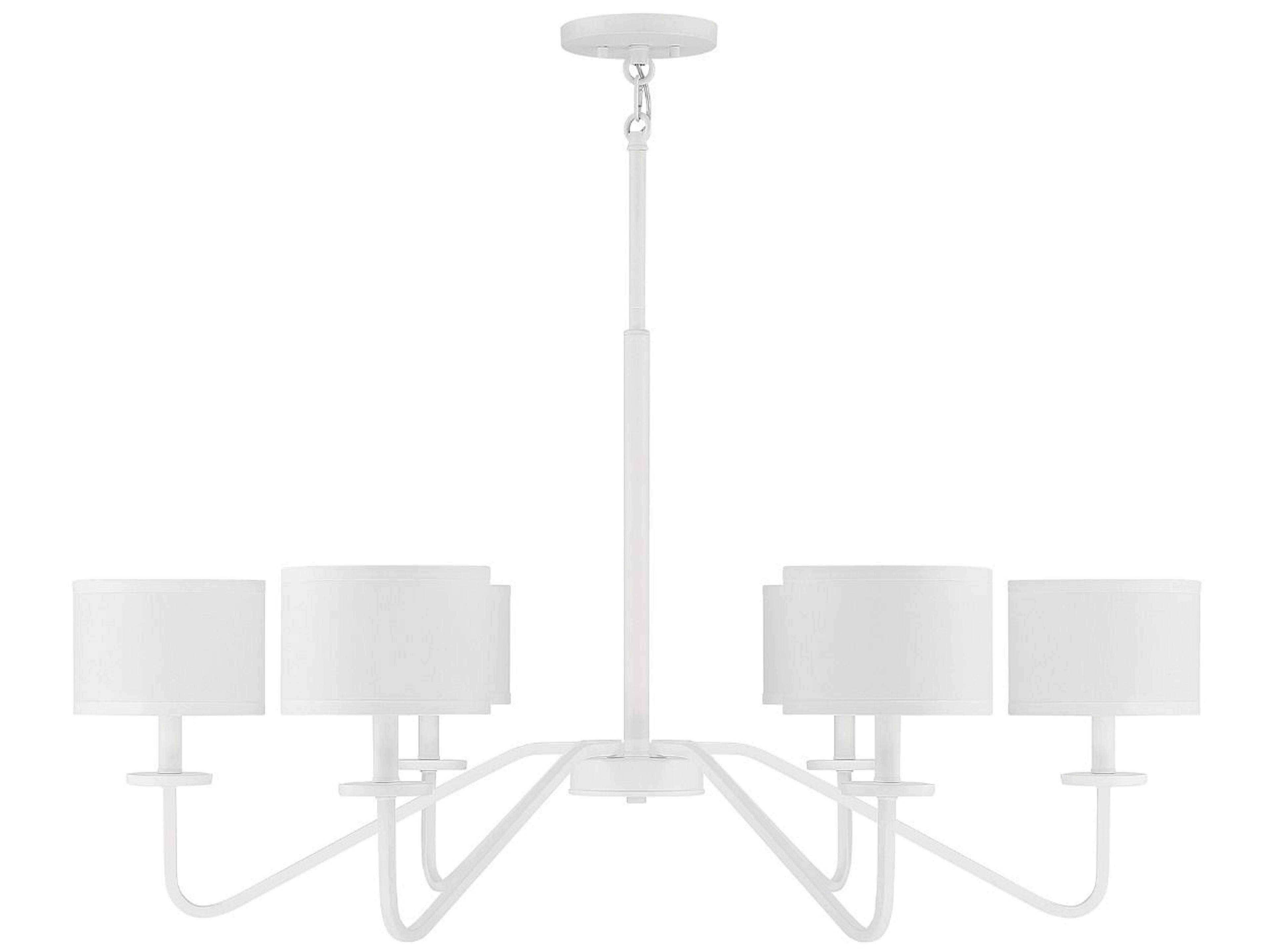 Savoy House Meridian 6-Light Bisque White Candelabra Drum Chandelier