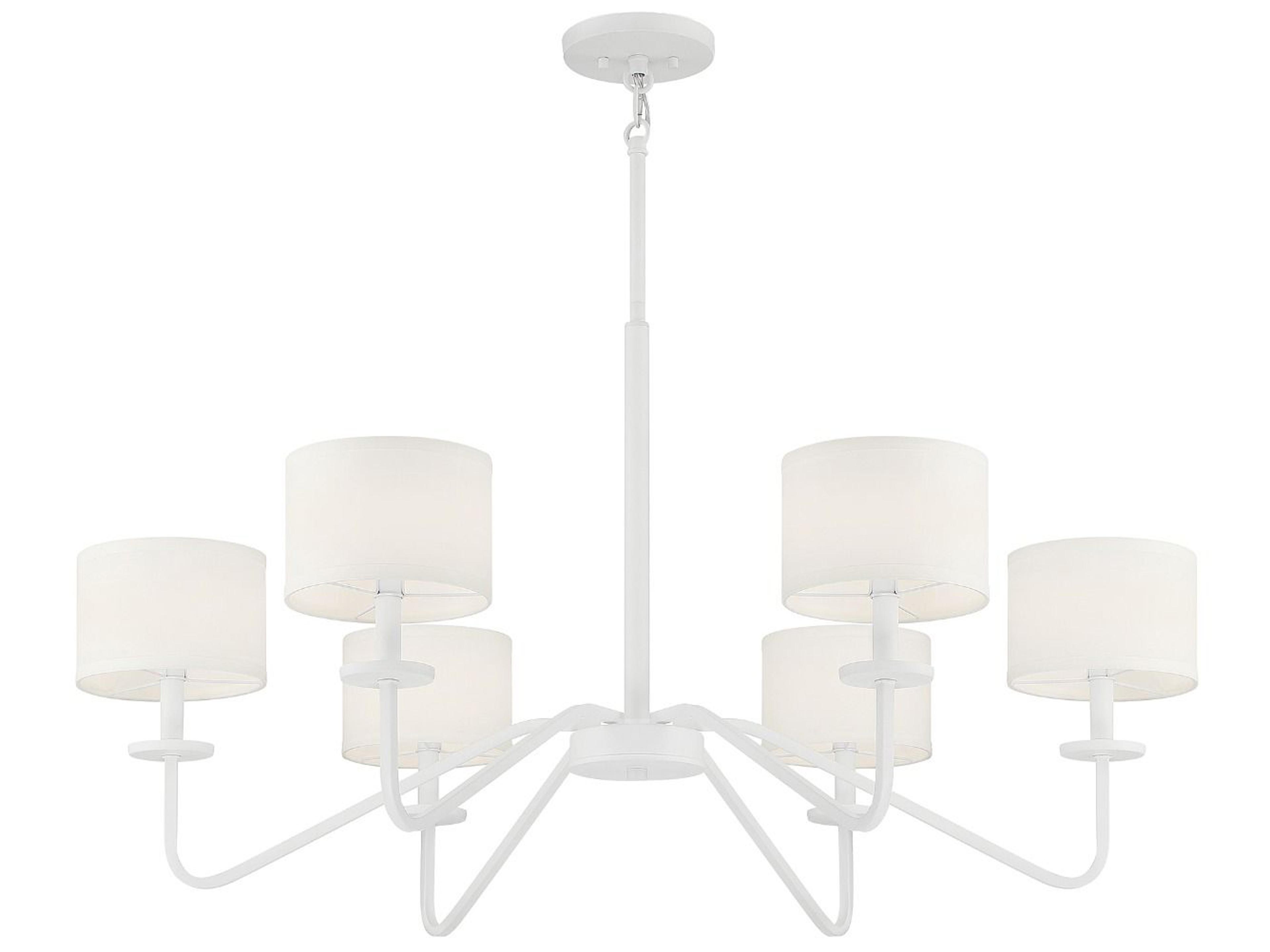 Savoy House Meridian 6-Light Bisque White Candelabra Drum Chandelier
