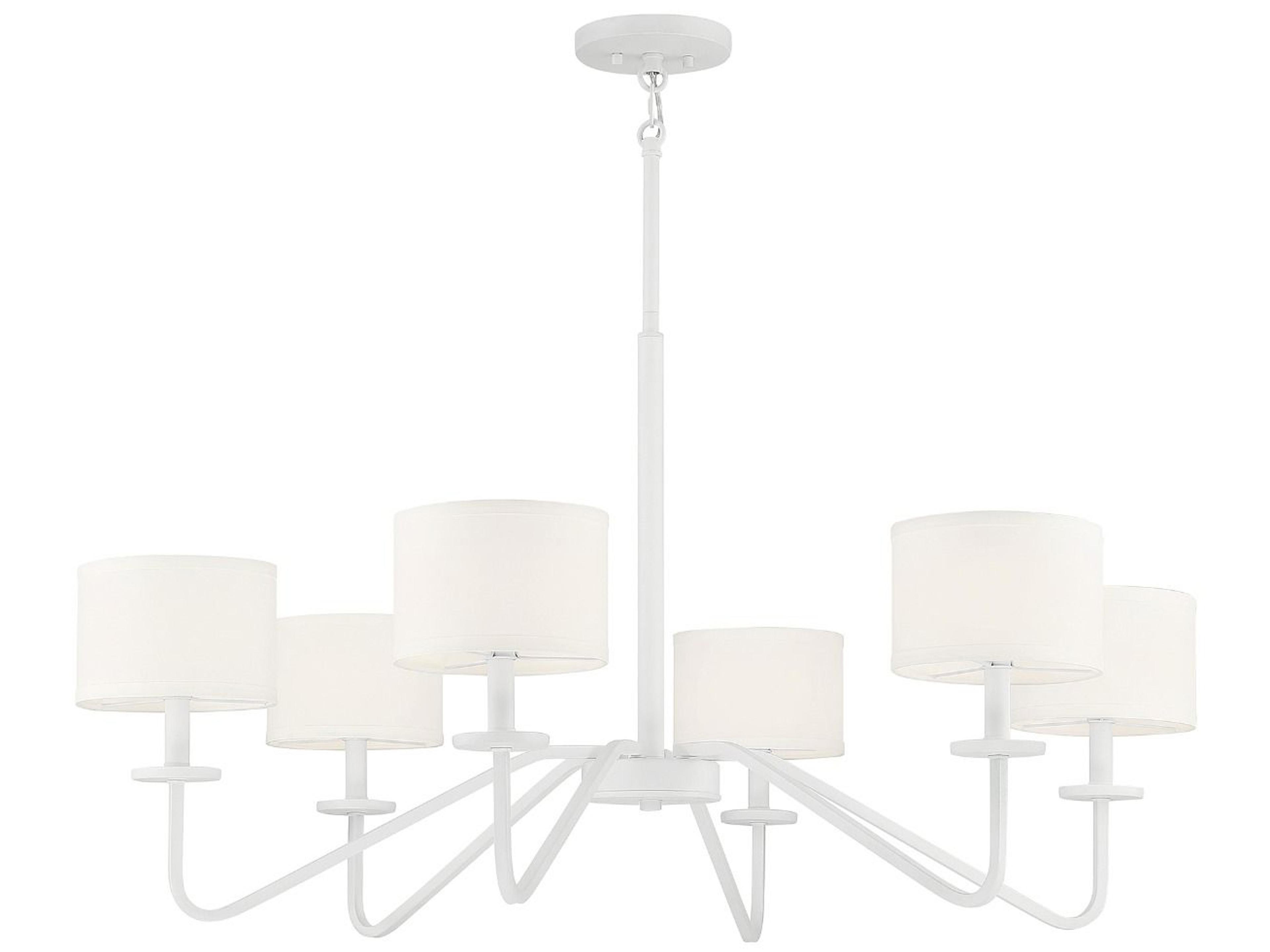 Savoy House Meridian 6-Light Bisque White Candelabra Drum Chandelier