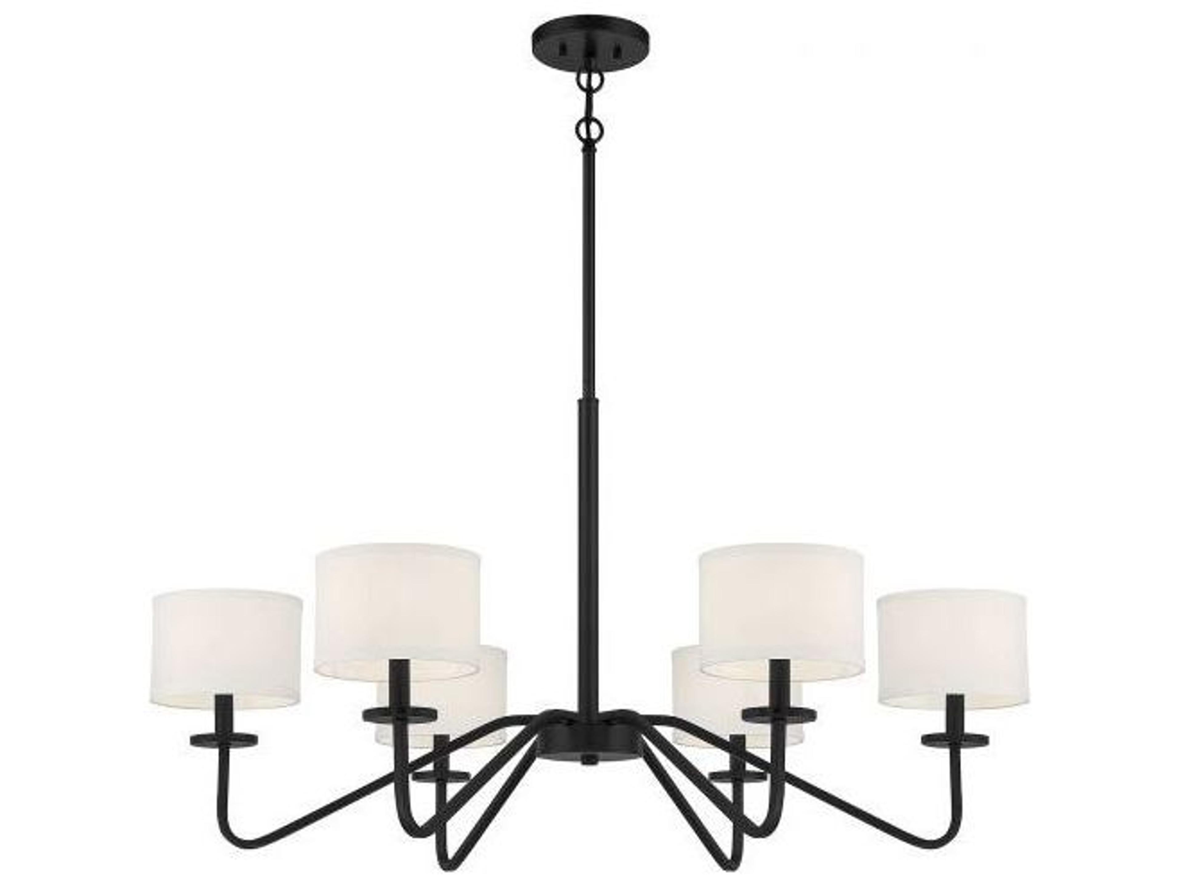 Savoy House Meridian 6-Light Matte Black Empire Chandelier