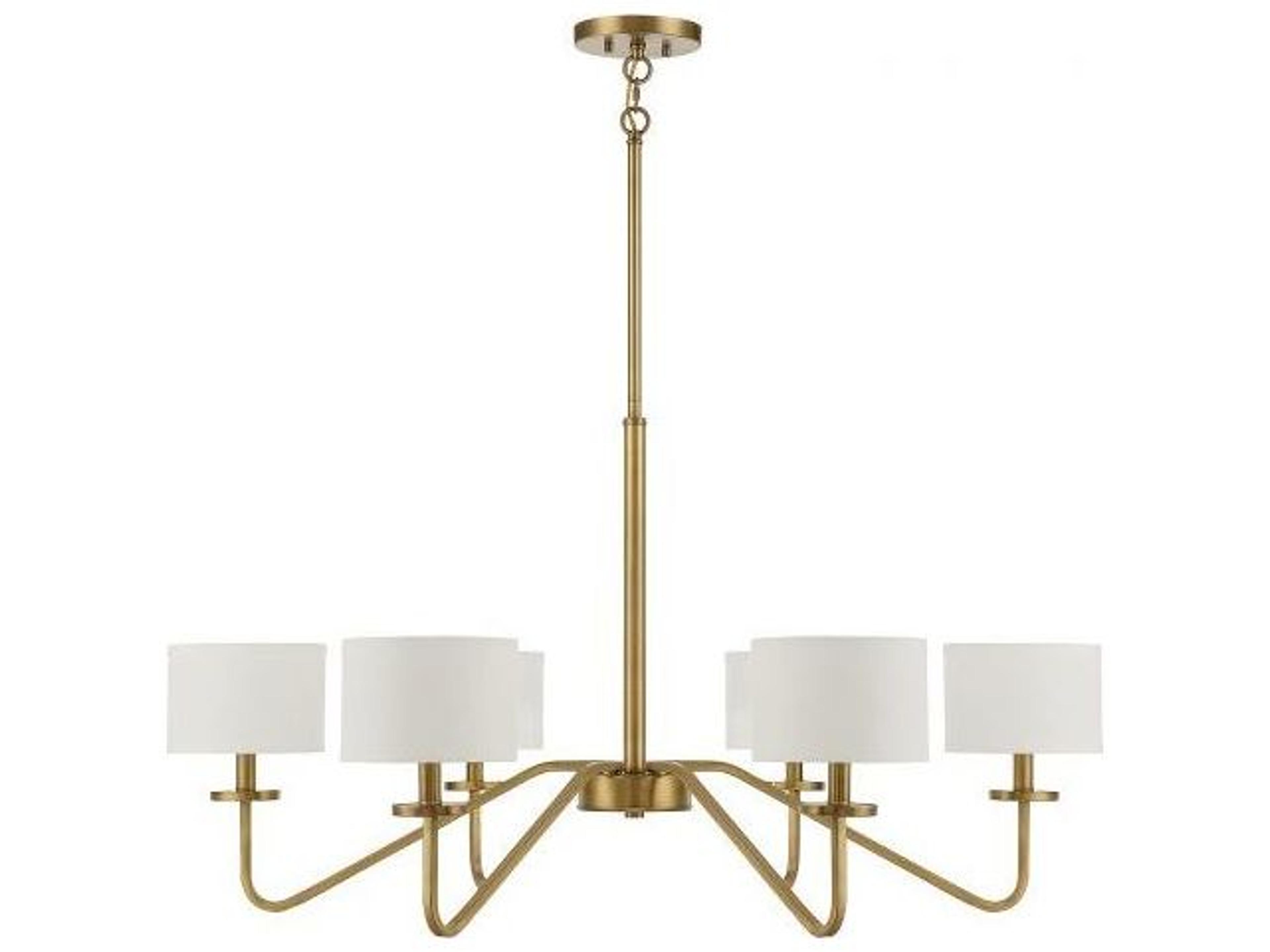 Savoy House Meridian 6-Light Natural Brass Empire Chandelier