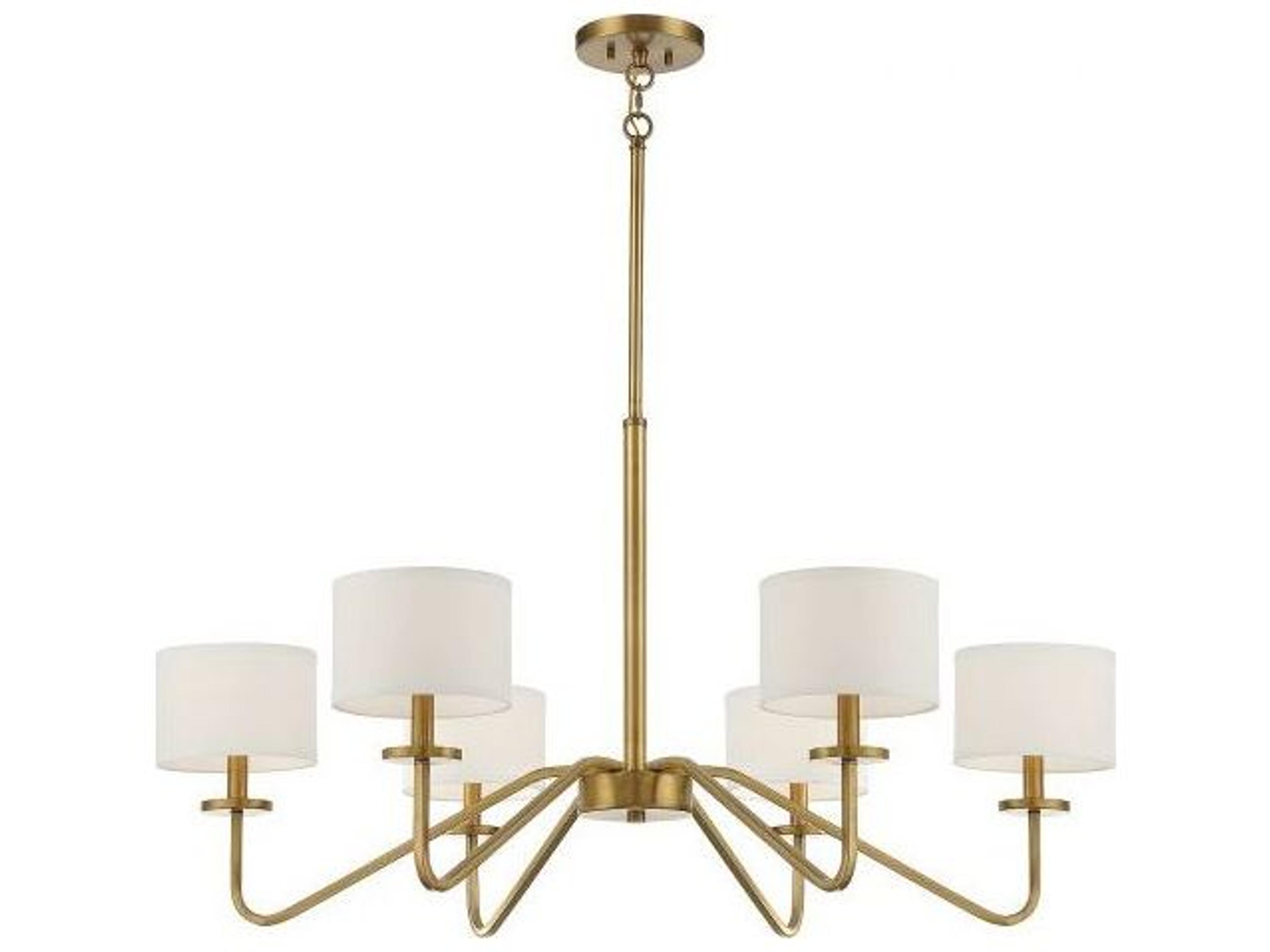 Savoy House Meridian 6-Light Natural Brass Empire Chandelier