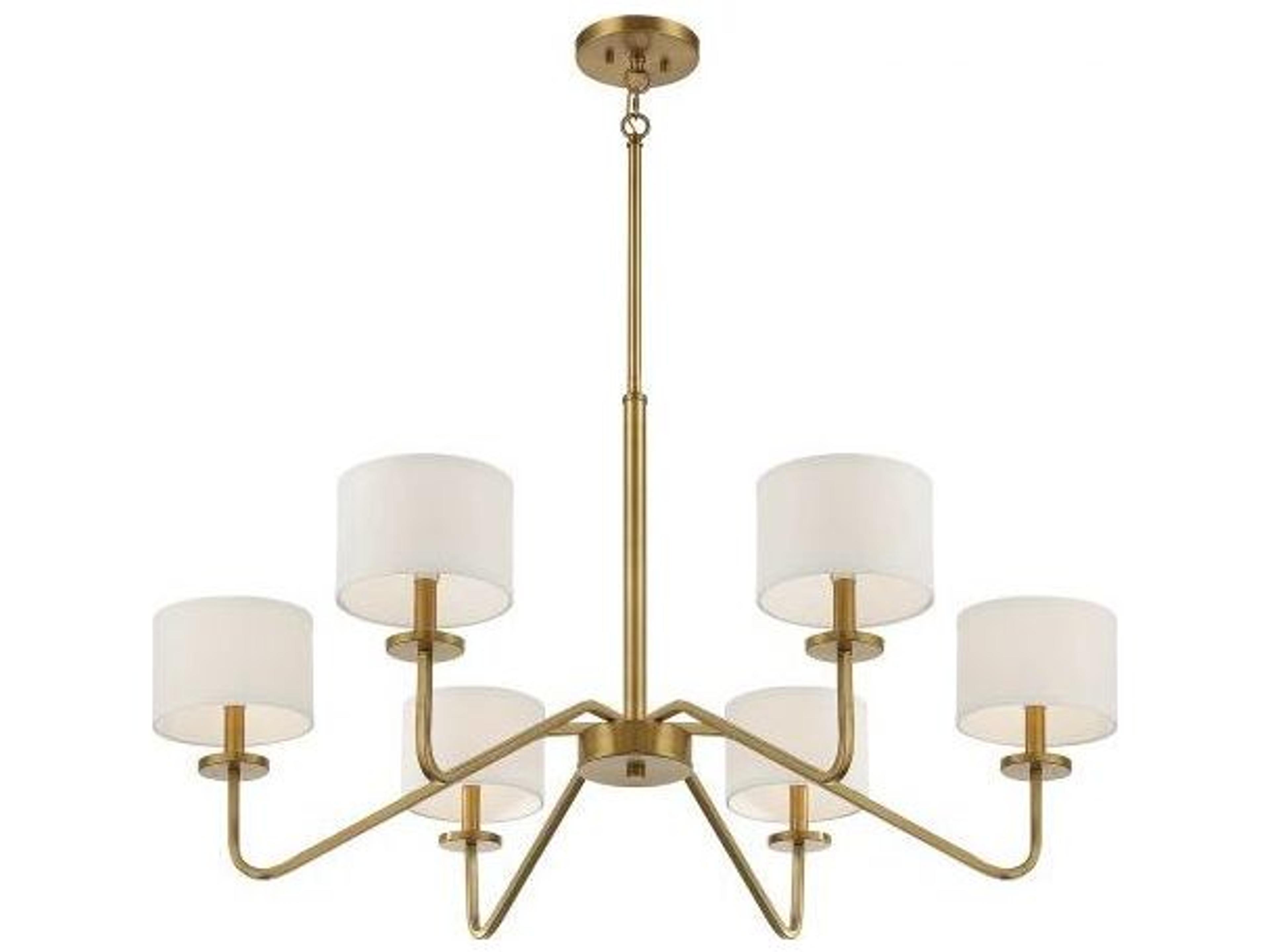 Savoy House Meridian 6-Light Natural Brass Empire Chandelier
