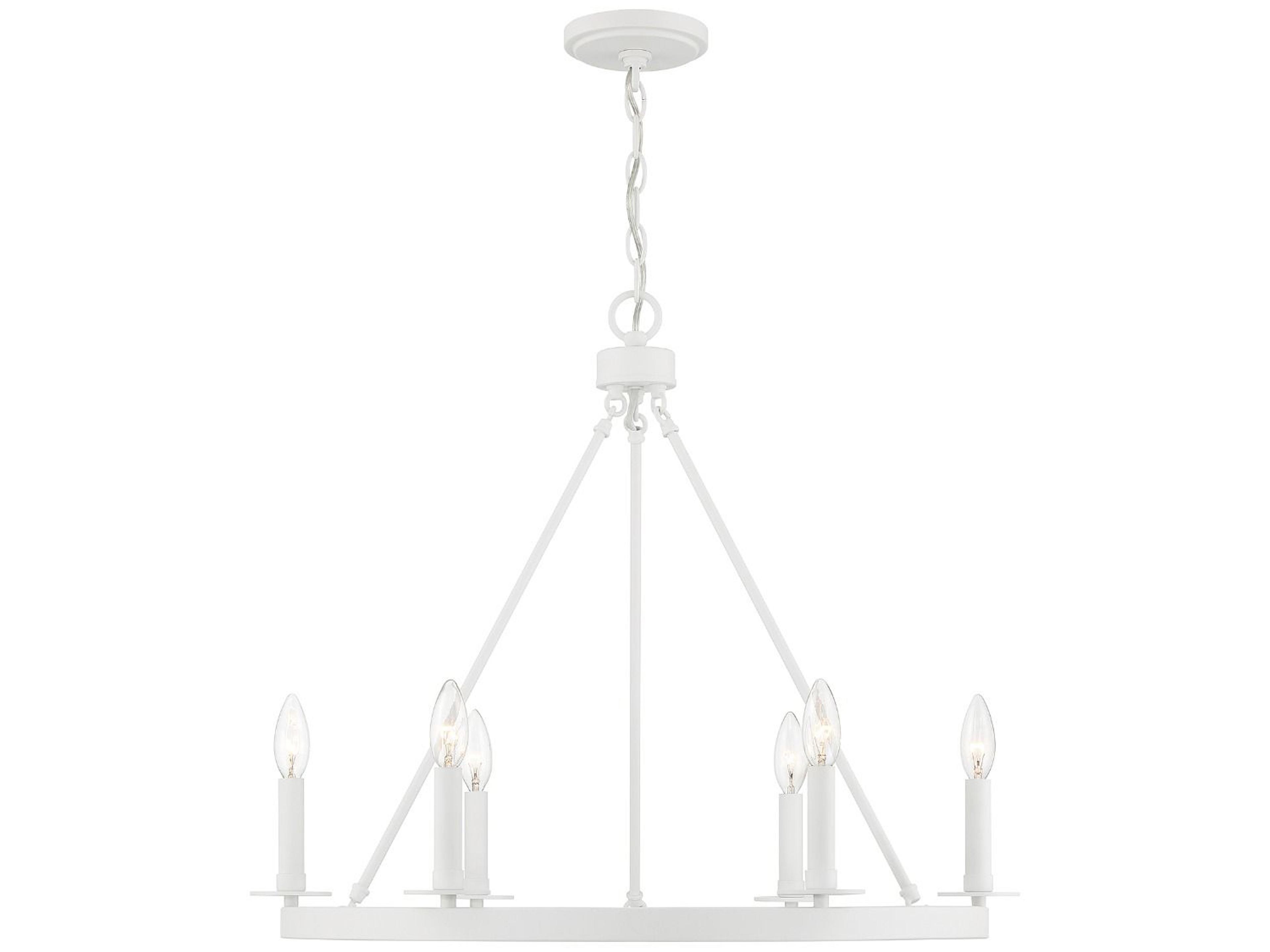 Meridian 6-Light Bisque White Candelabra Chandelier