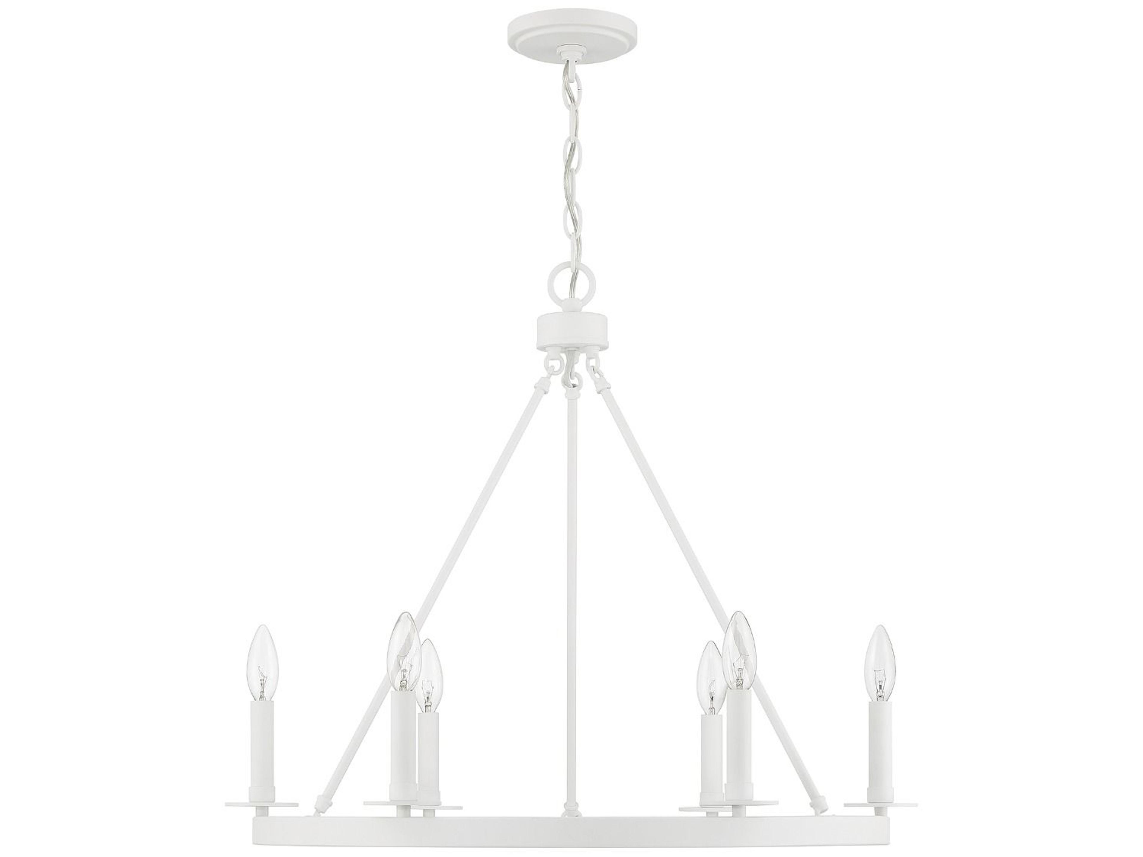Savoy House Meridian 6-Light Bisque White Candelabra Chandelier