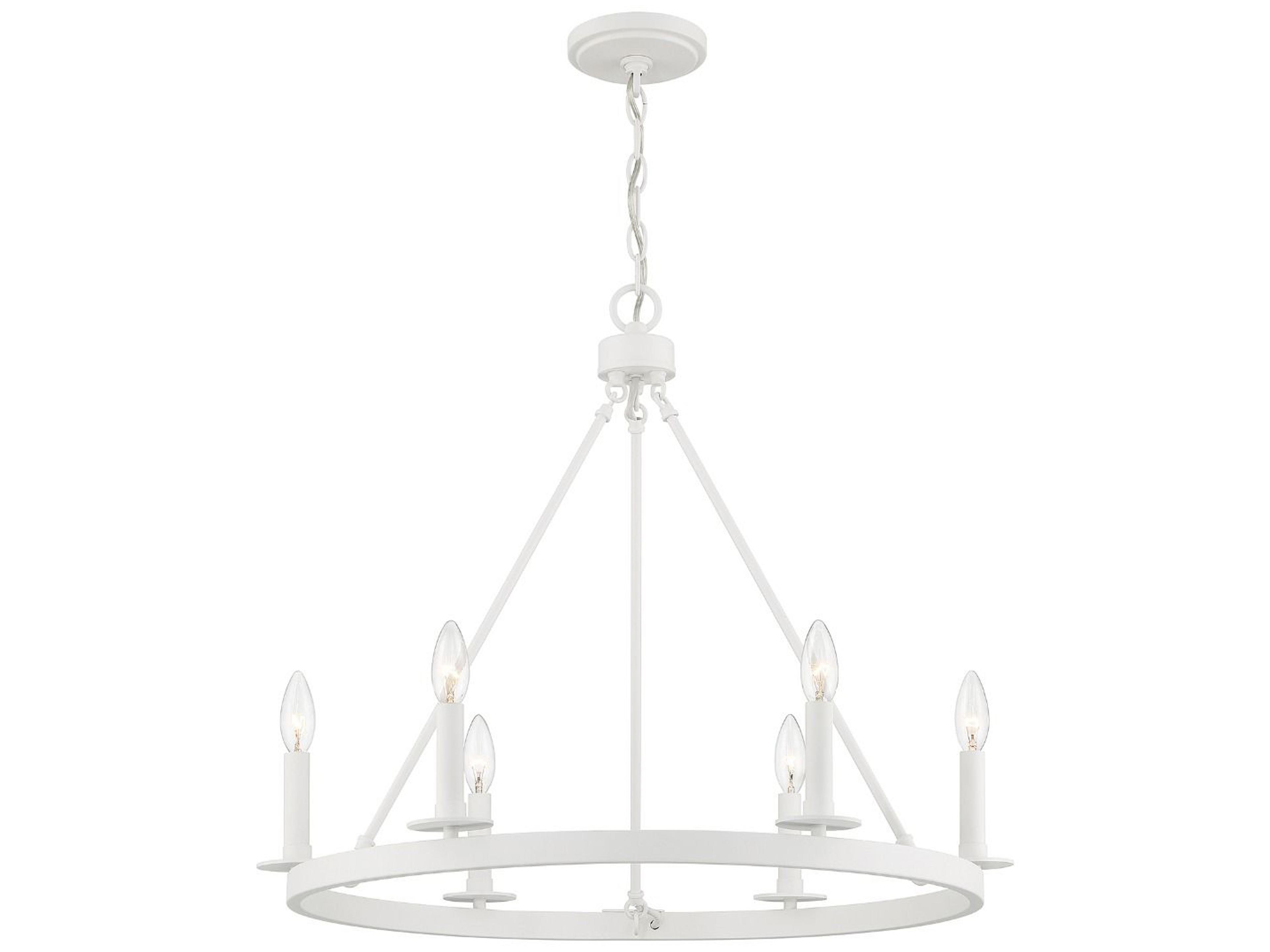 Savoy House Meridian 6-Light Bisque White Candelabra Chandelier