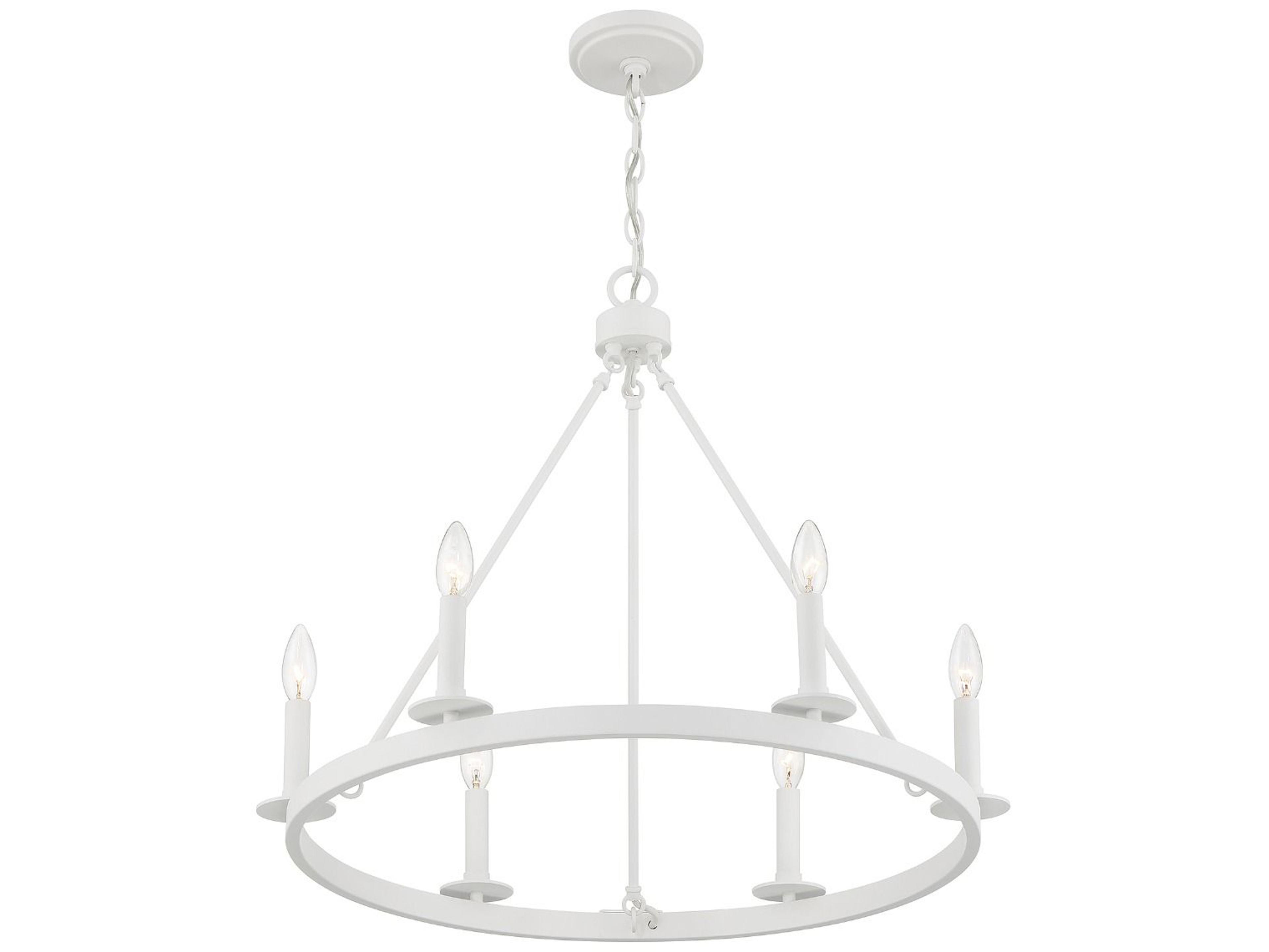 Savoy House Meridian 6-Light Bisque White Candelabra Chandelier