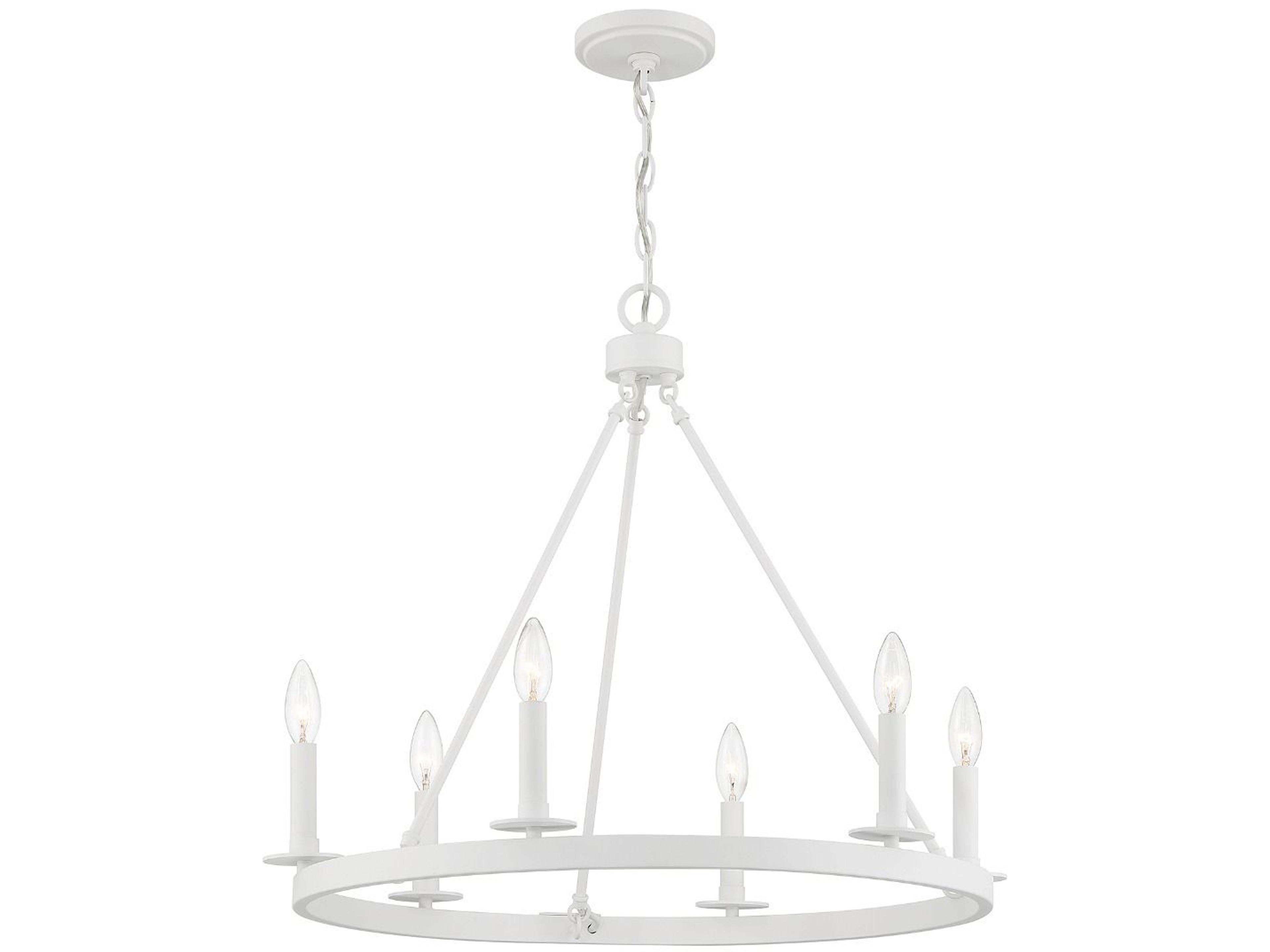 Savoy House Meridian 6-Light Bisque White Candelabra Chandelier