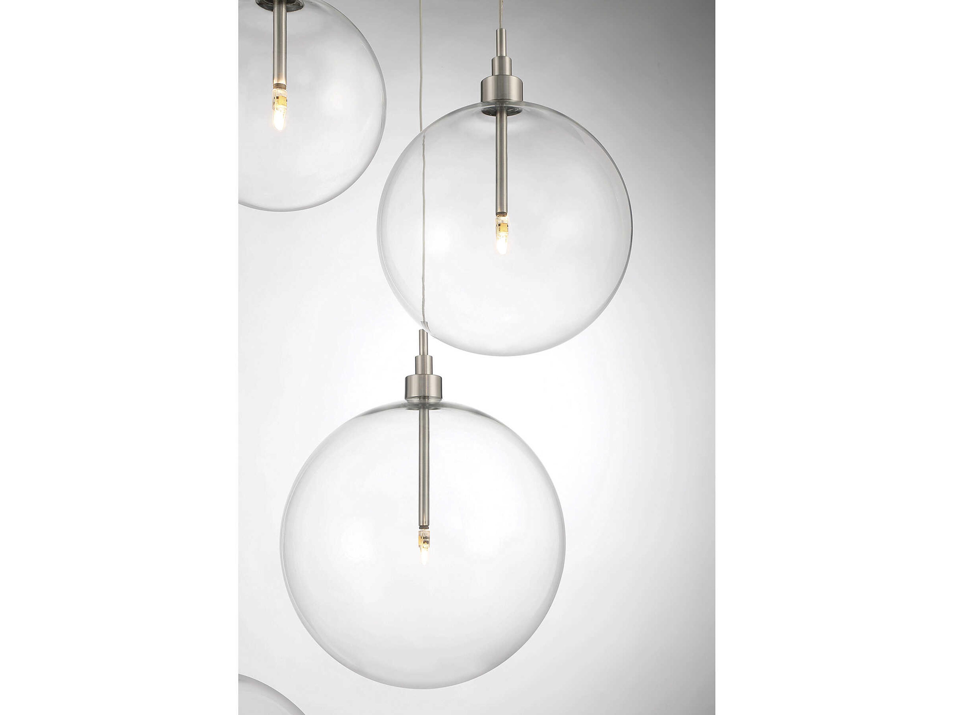 Savoy House Meridian 5-Light Brushed Nickel Glass LED Globe Pendant