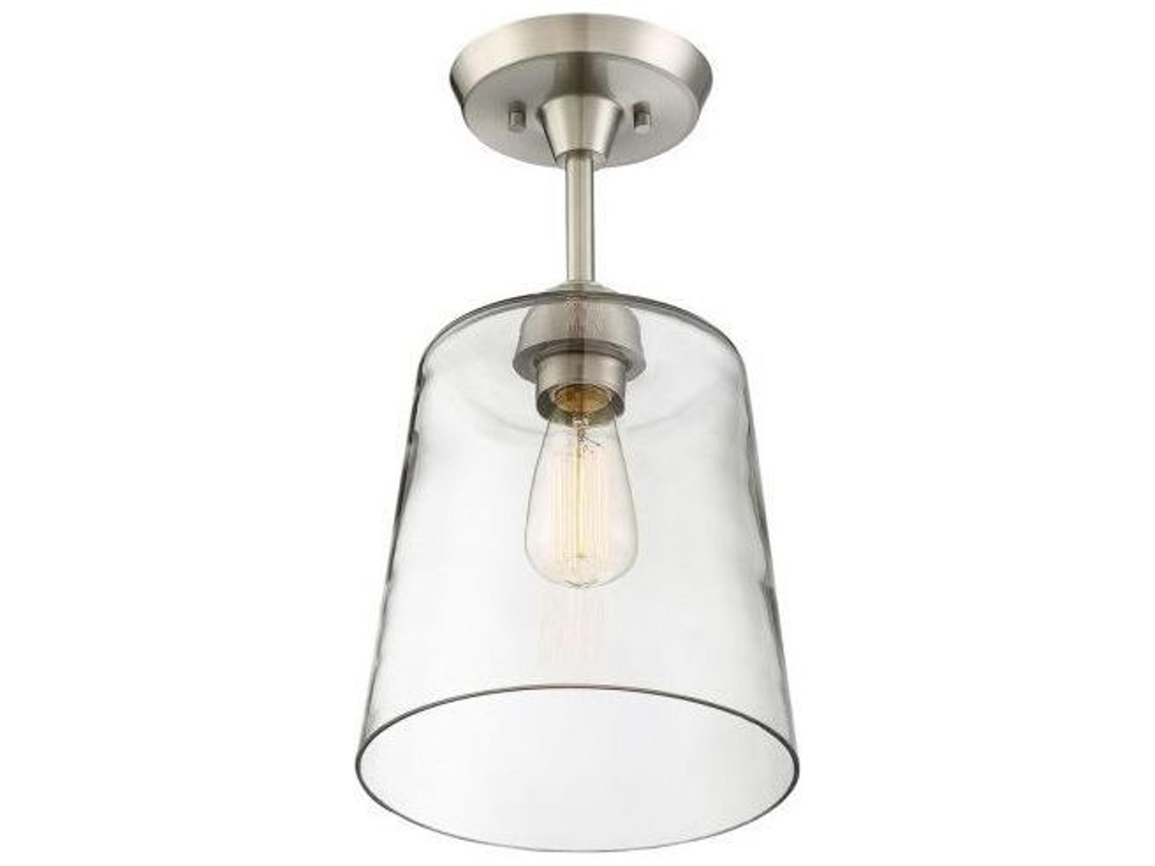 Savoy House Meridian 1-Light Brushed Nickel Glass Empire Semi Flush Mount