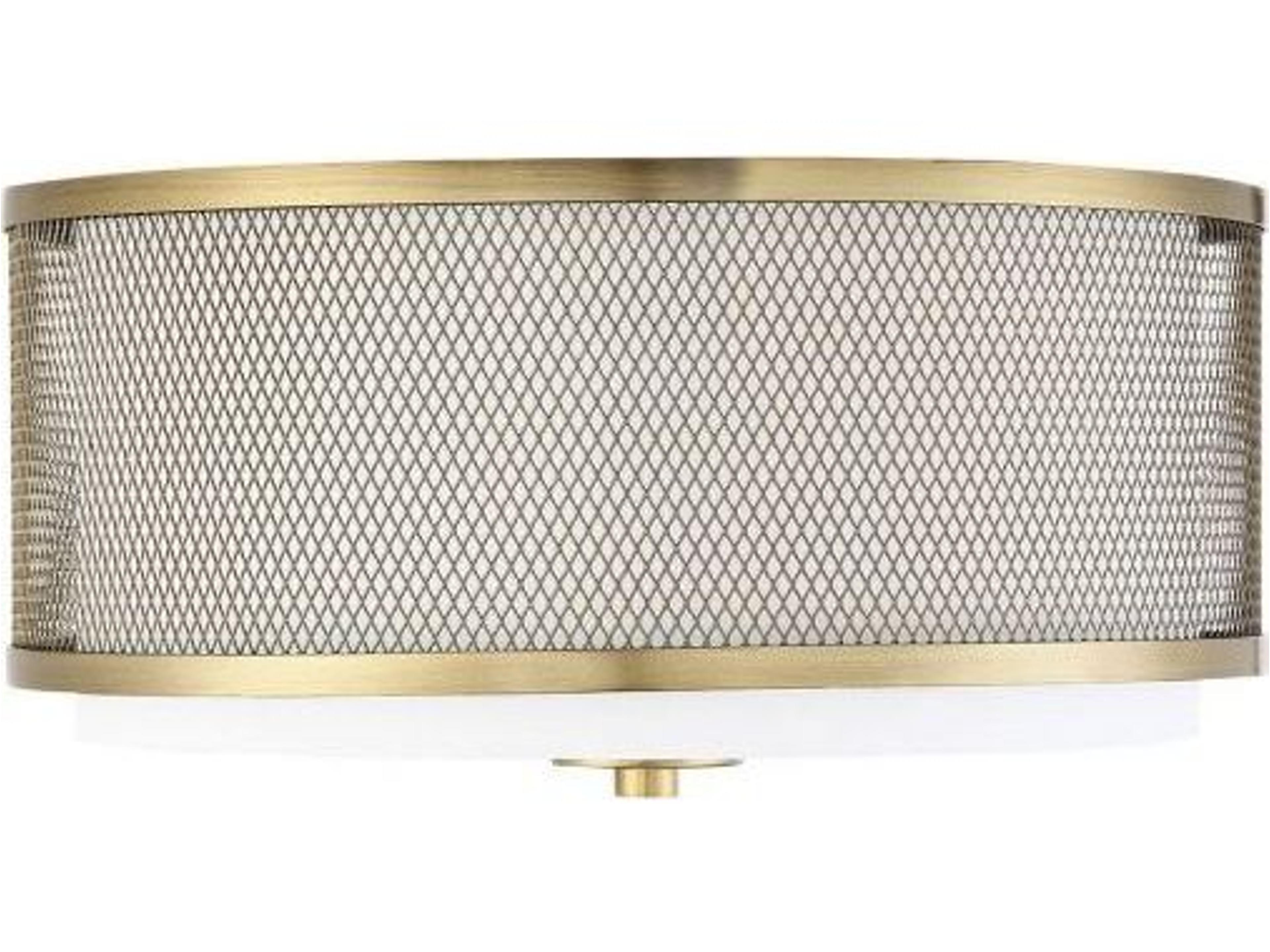 Savoy House Meridian 3-Light Natural Brass Drum Flush Mount
