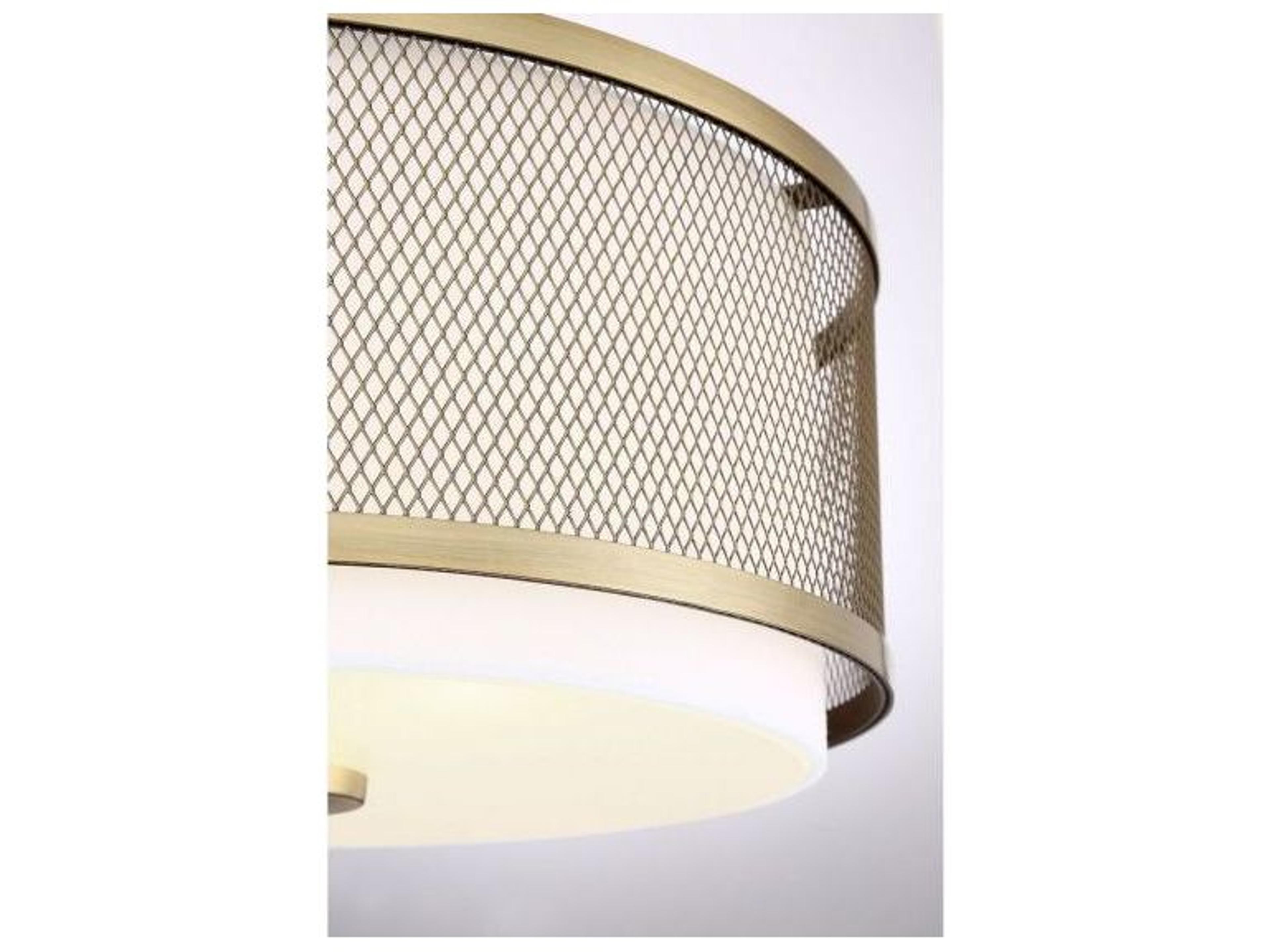 Savoy House Meridian 3-Light Natural Brass Drum Flush Mount