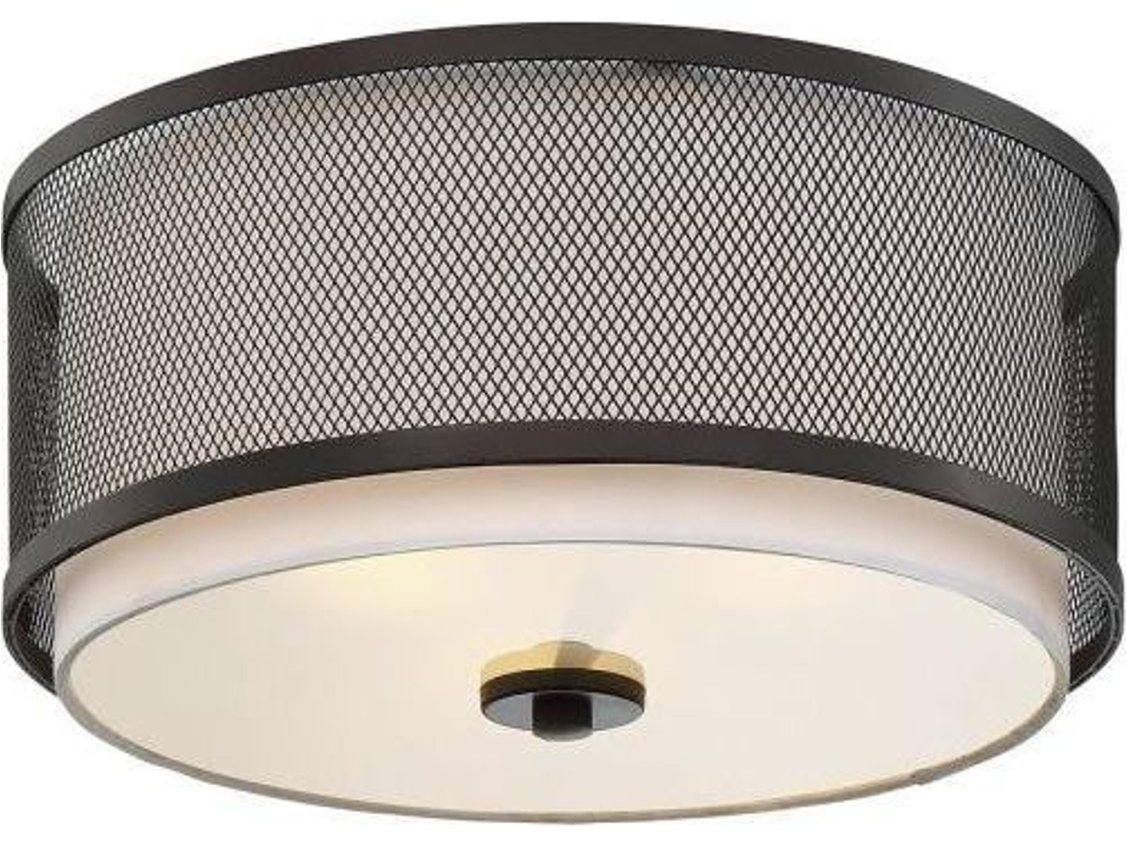 Savoy House Meridian 3-Light Oil Rubbed Bronze Drum Flush Mount