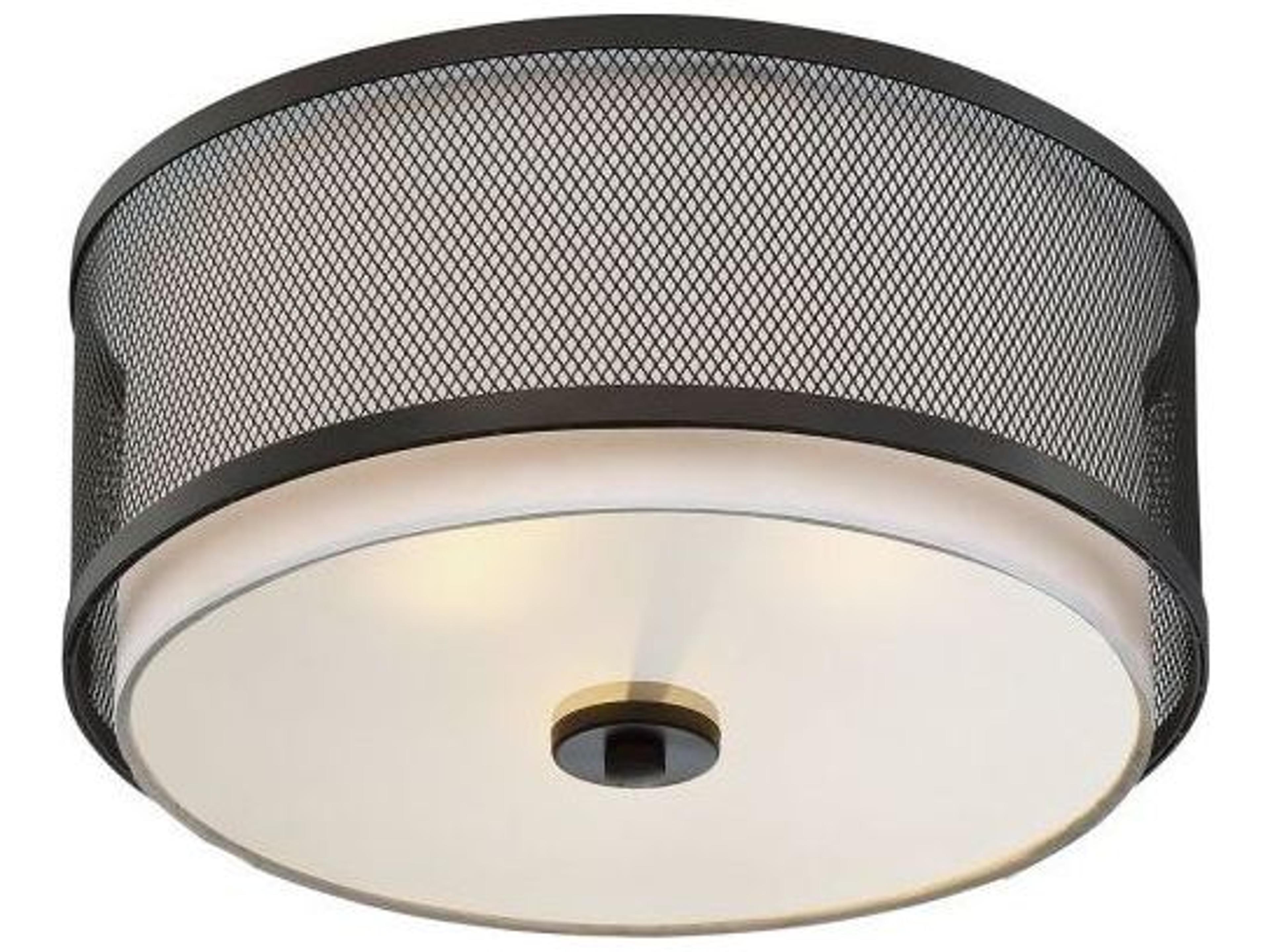 Savoy House Meridian 3-Light Oil Rubbed Bronze Drum Flush Mount