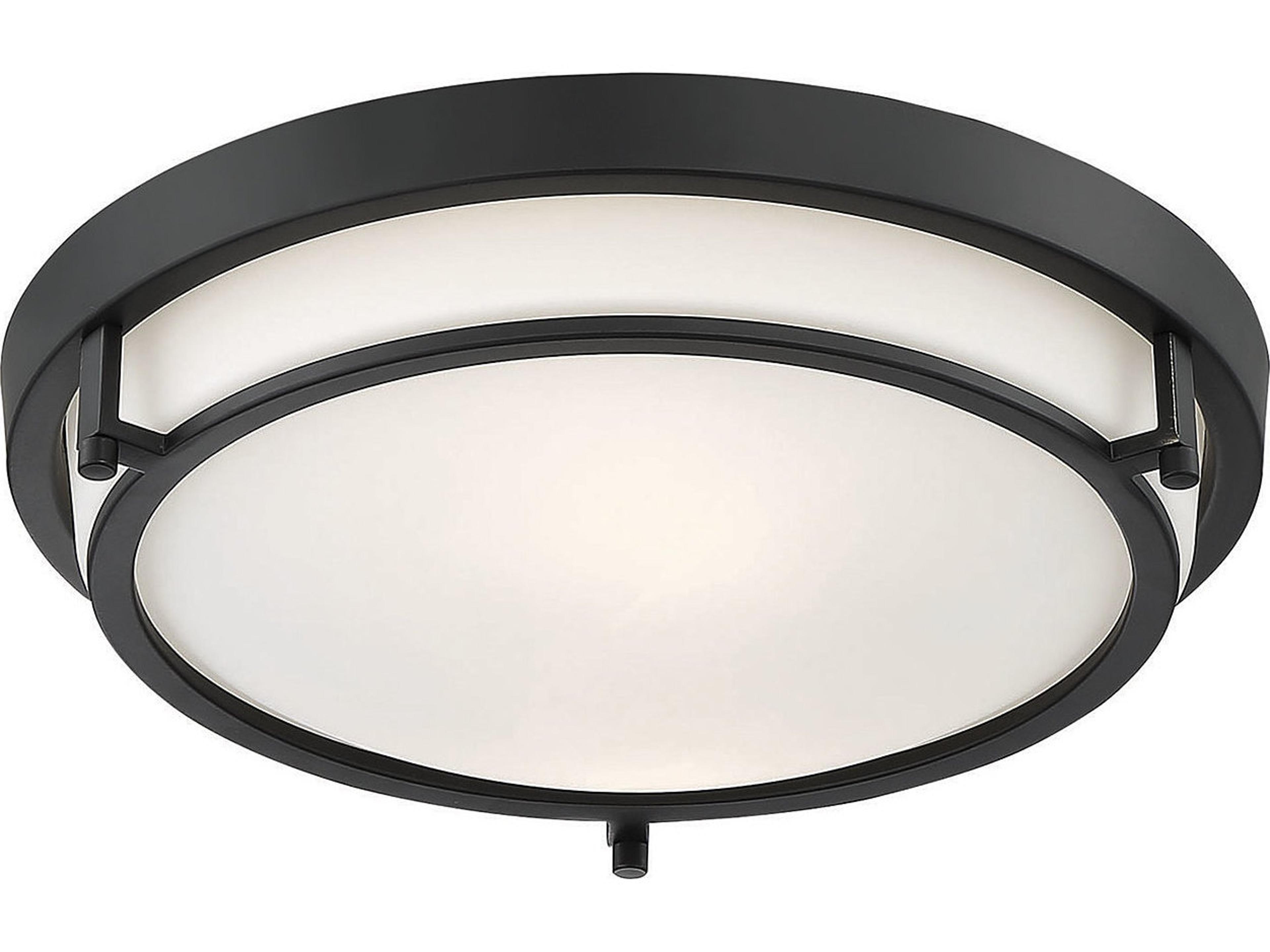 Savoy House Meridian 2-Light Matte Black Glass Bowl Geometric Flush Mount