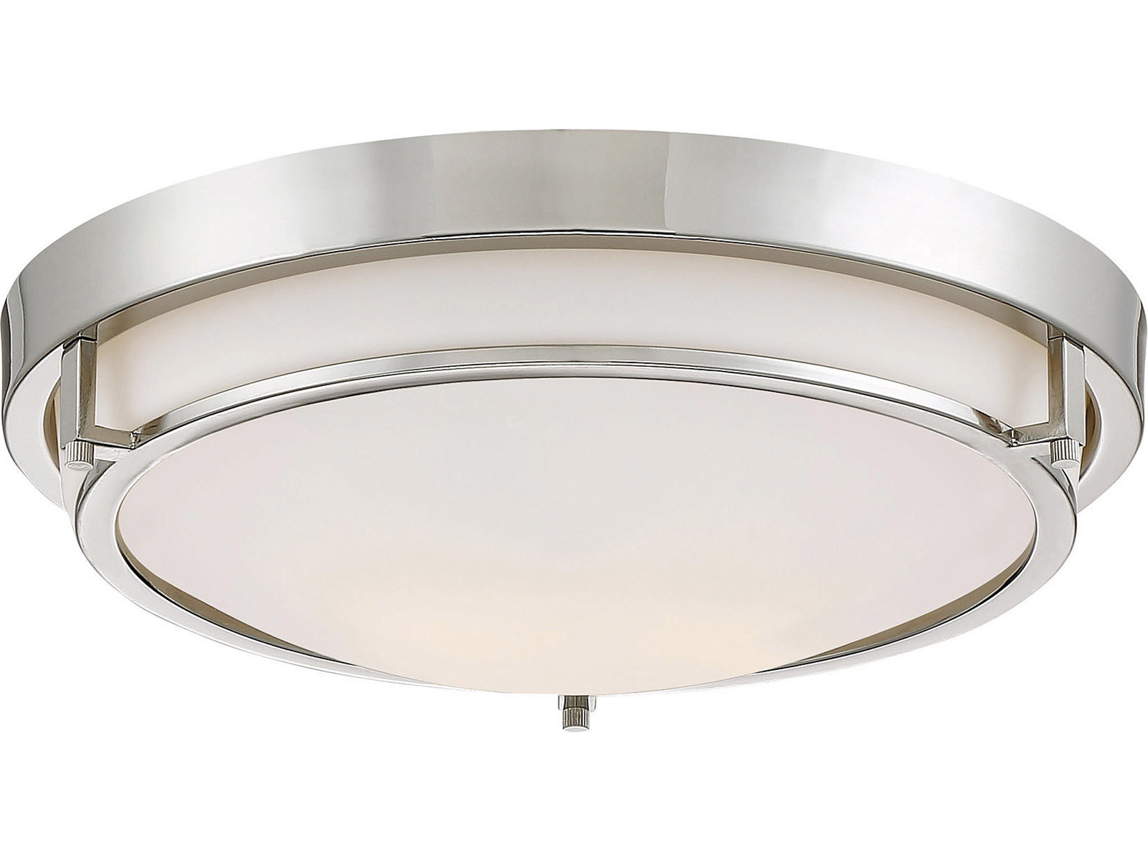 Savoy House Meridian 2-Light Polished Nickel Glass Bowl Flush Mount
