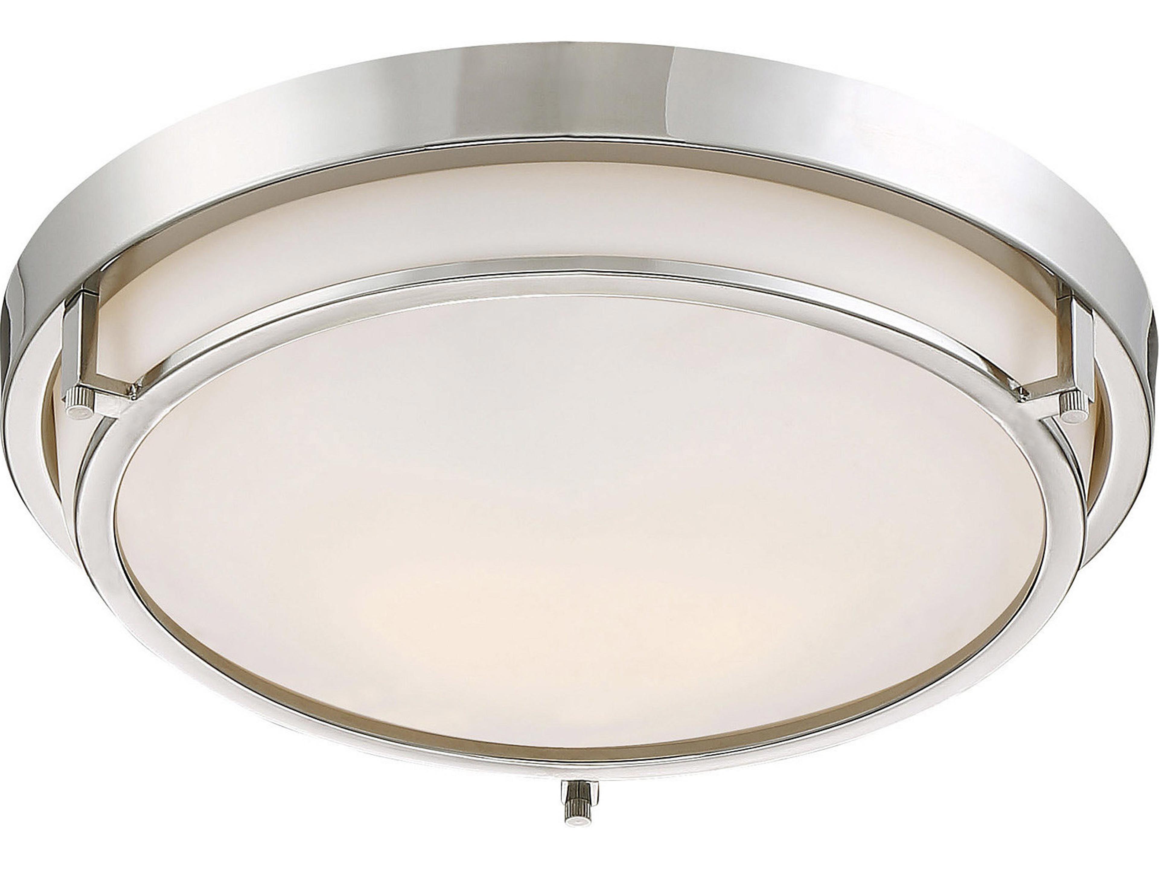 Savoy House Meridian 2-Light Polished Nickel Glass Bowl Flush Mount