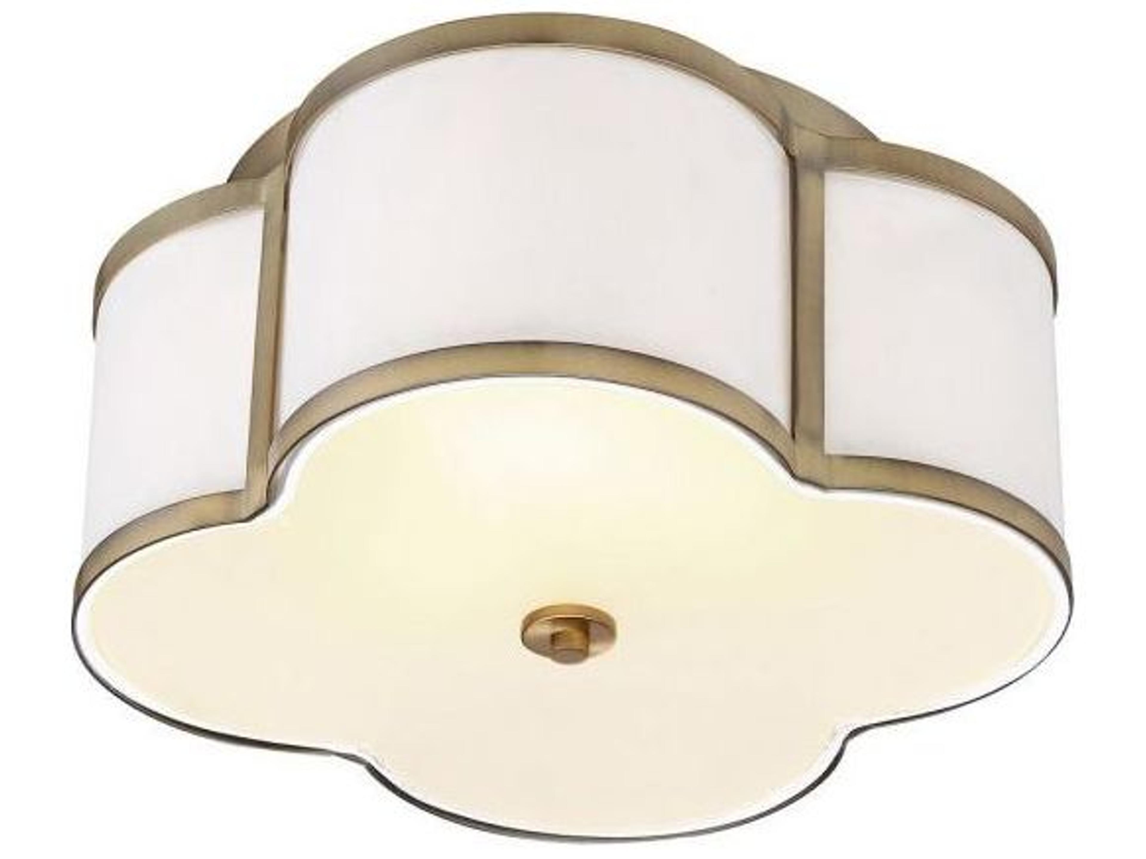 Savoy House Meridian 3-Light Natural Brass Drum Semi Flush Mount