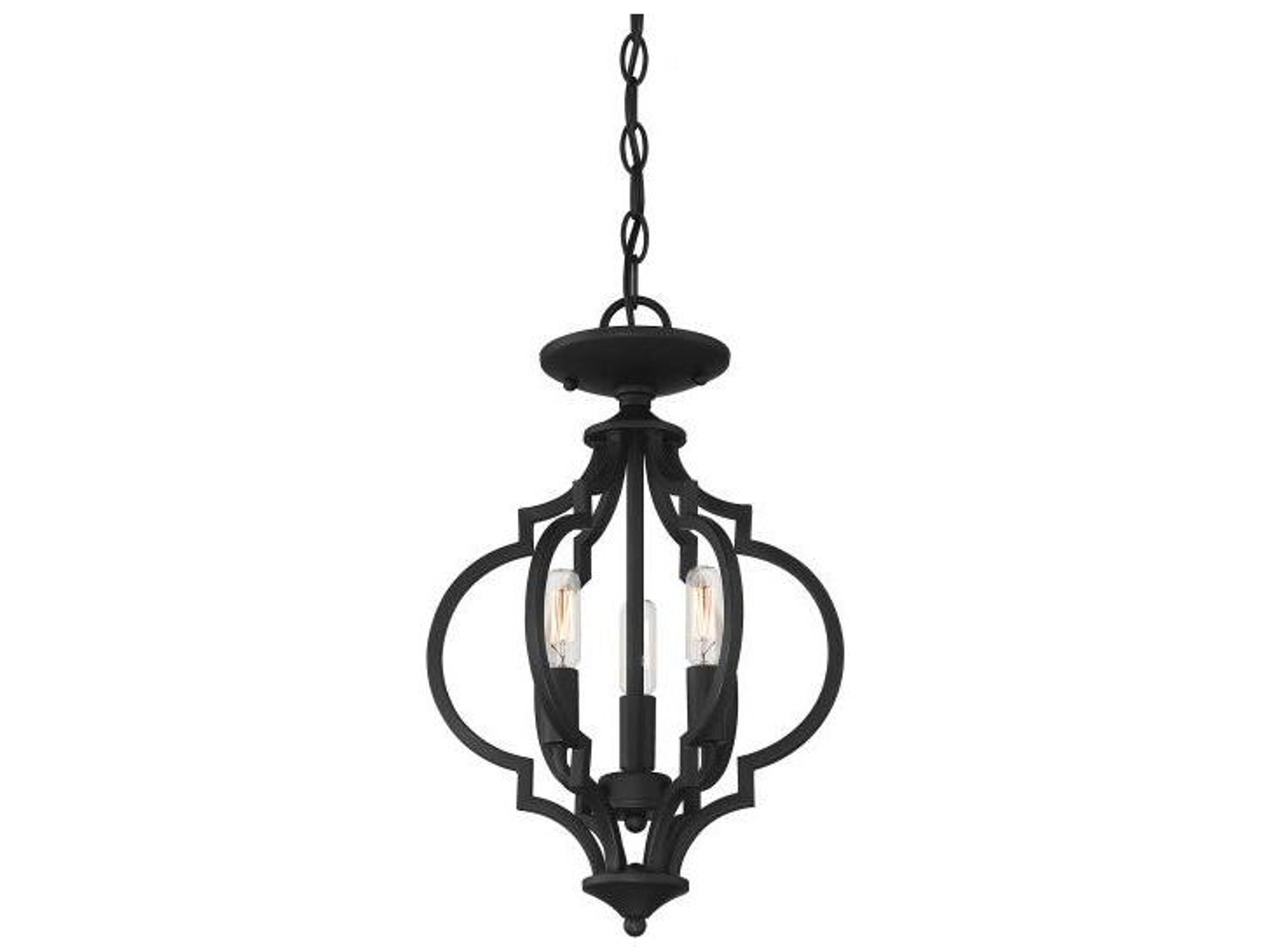 Savoy House Meridian 3-Light Matte Black Mini Pendant