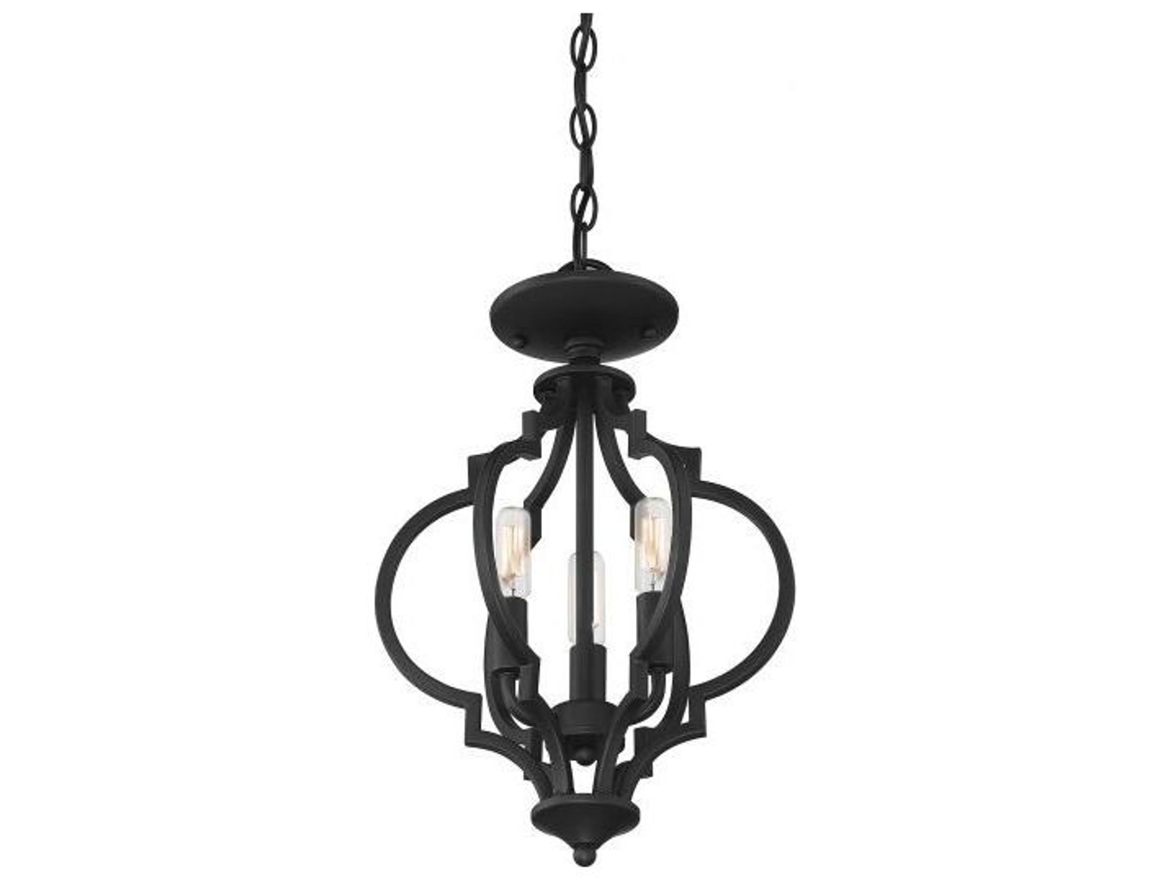 Savoy House Meridian 3-Light Matte Black Mini Pendant