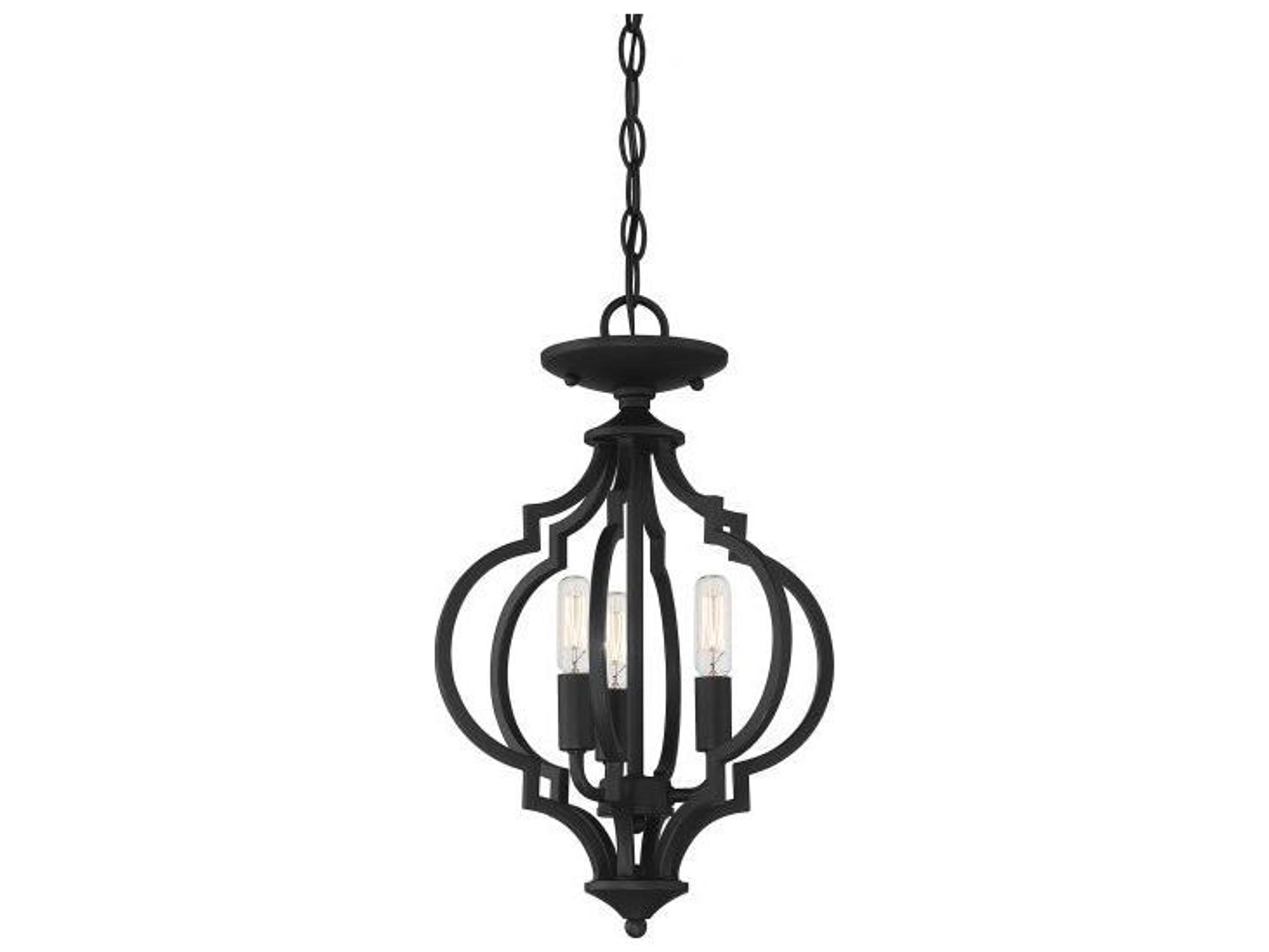 Savoy House Meridian 3-Light Matte Black Mini Pendant