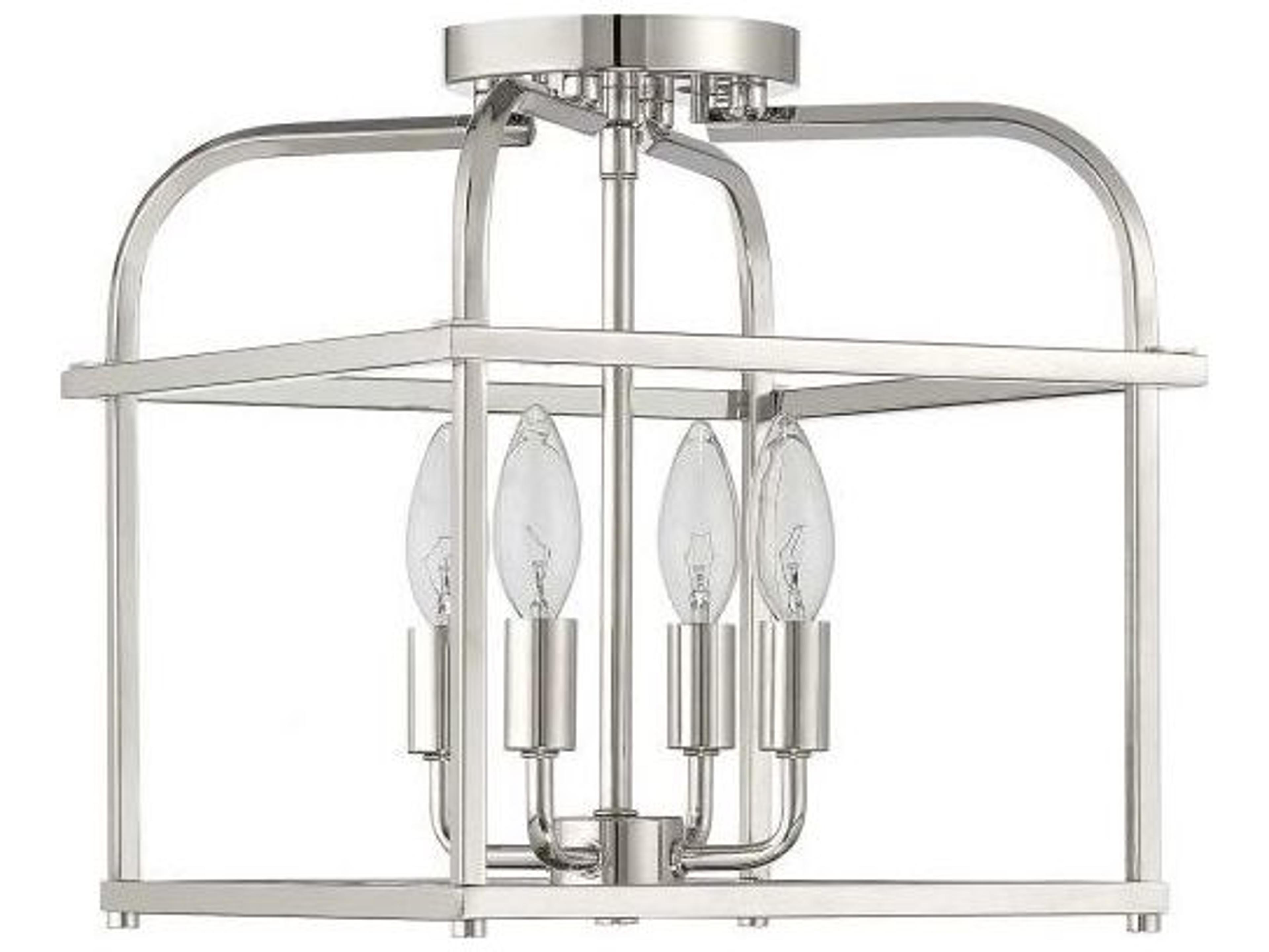 Savoy House Meridian 4-Light Polished Nickel Semi Flush Mount