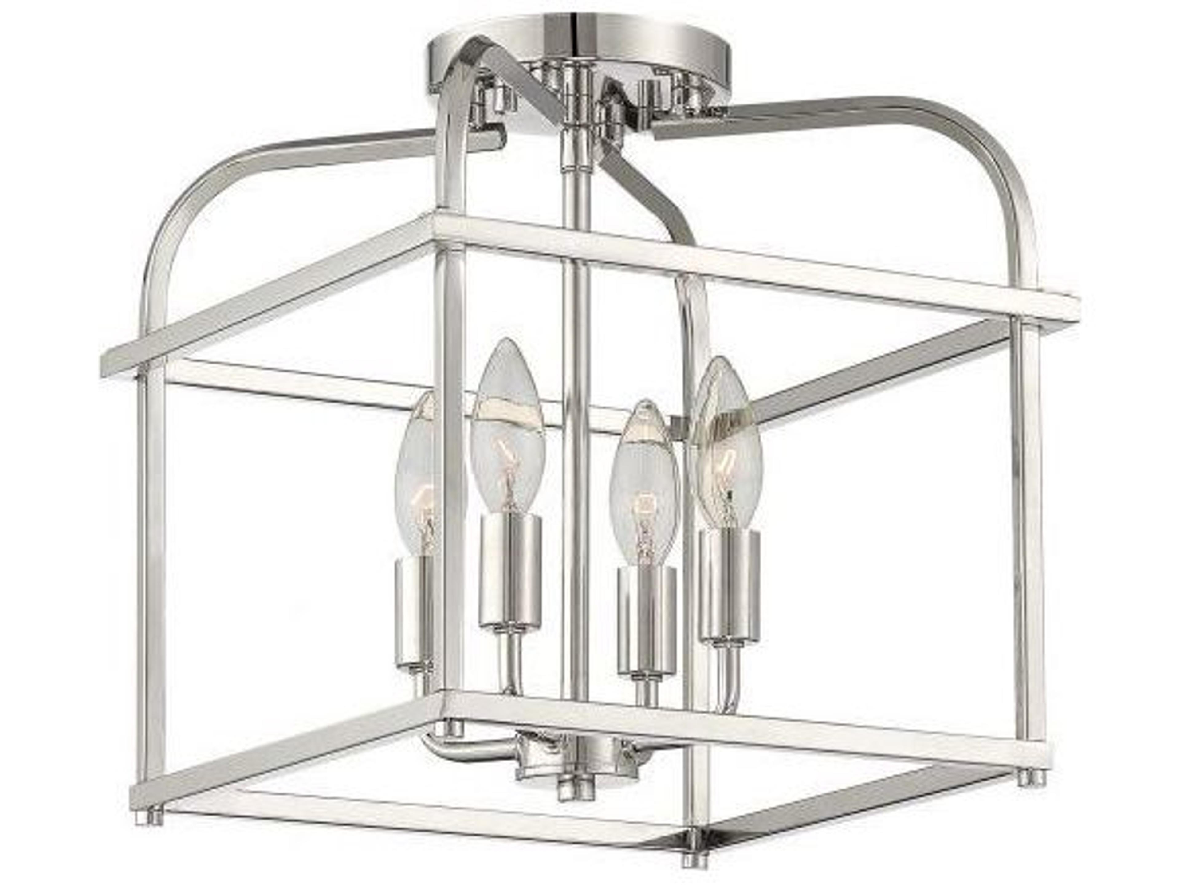 Savoy House Meridian 4-Light Polished Nickel Semi Flush Mount