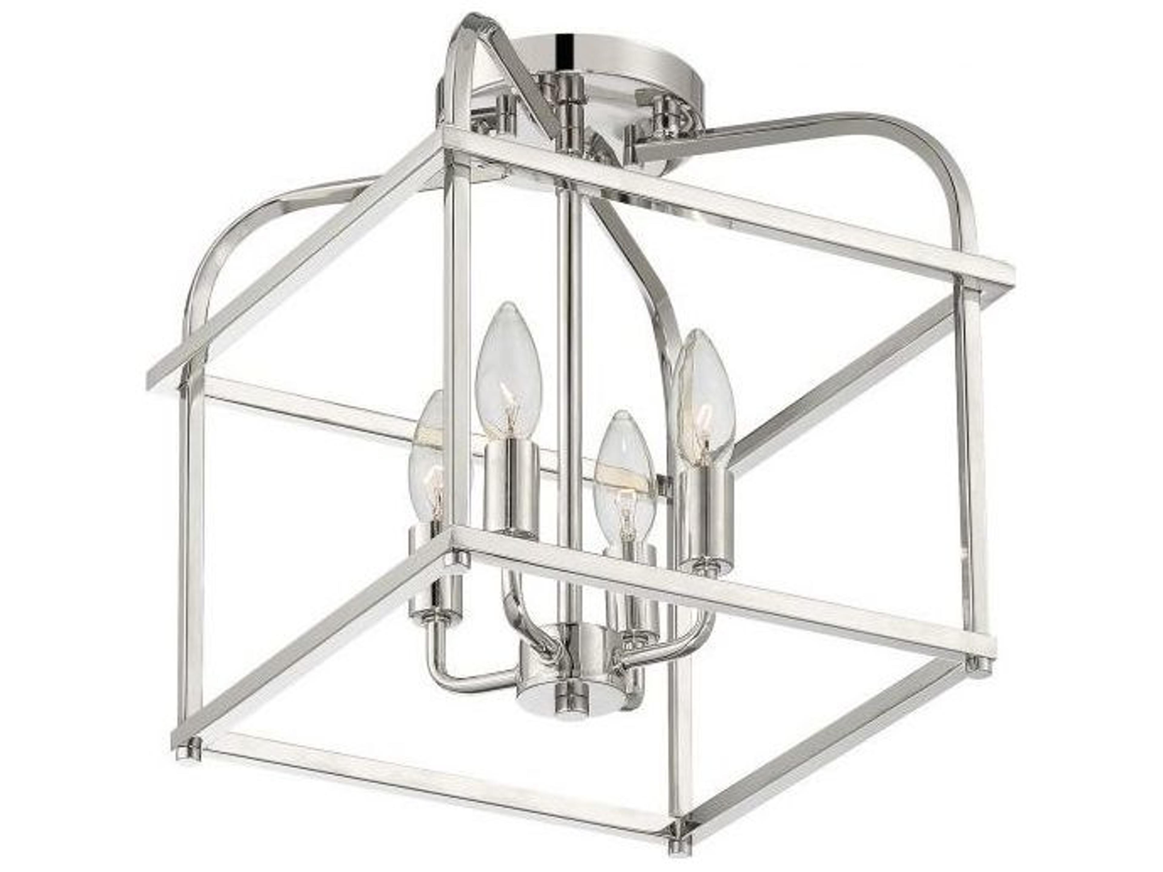 Savoy House Meridian 4-Light Polished Nickel Semi Flush Mount