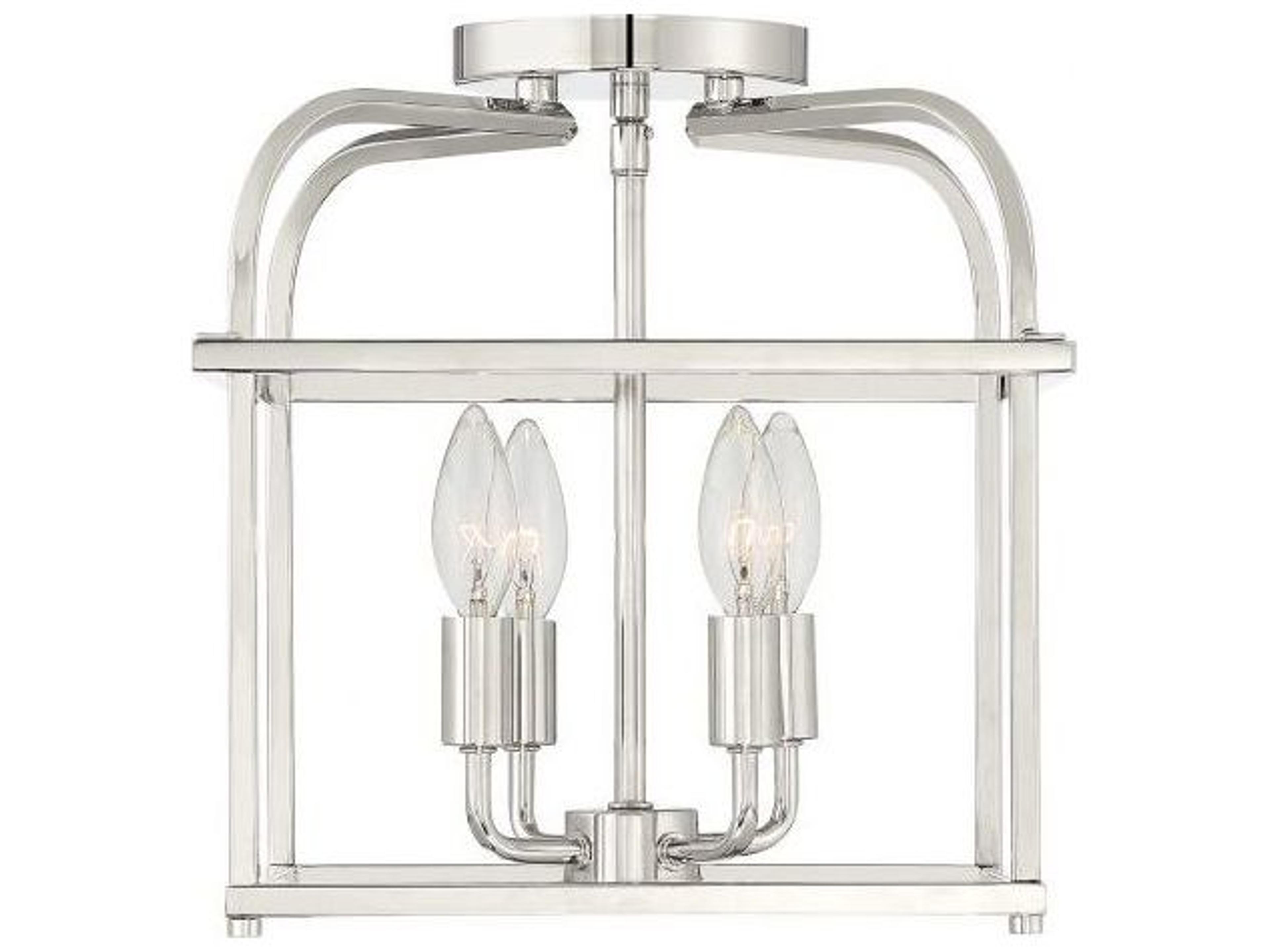 Savoy House Meridian 4-Light Polished Nickel Semi Flush Mount