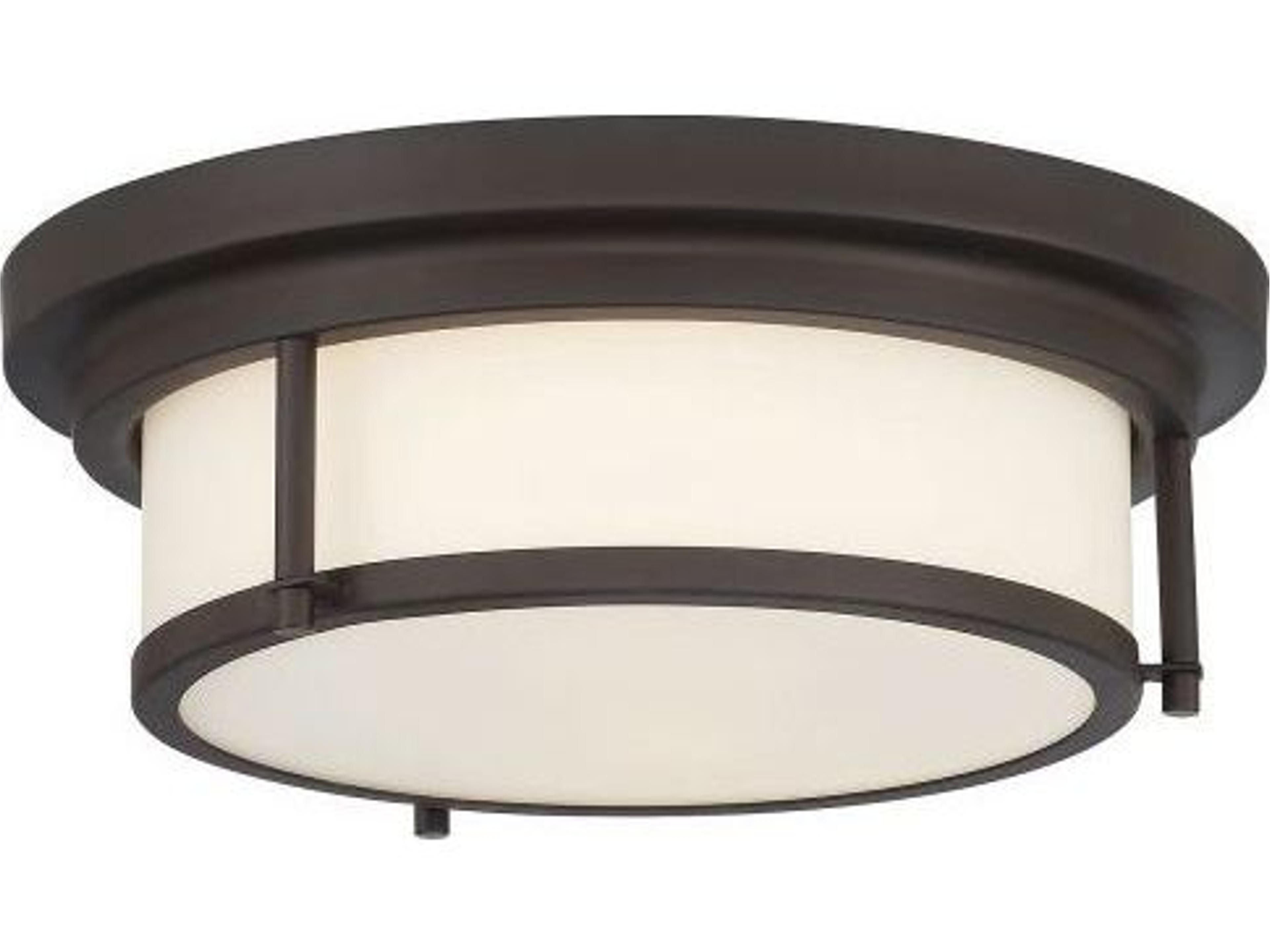 Savoy House Meridian 2-Light Oil Rubbed Bronze Glass Drum Flush Mount