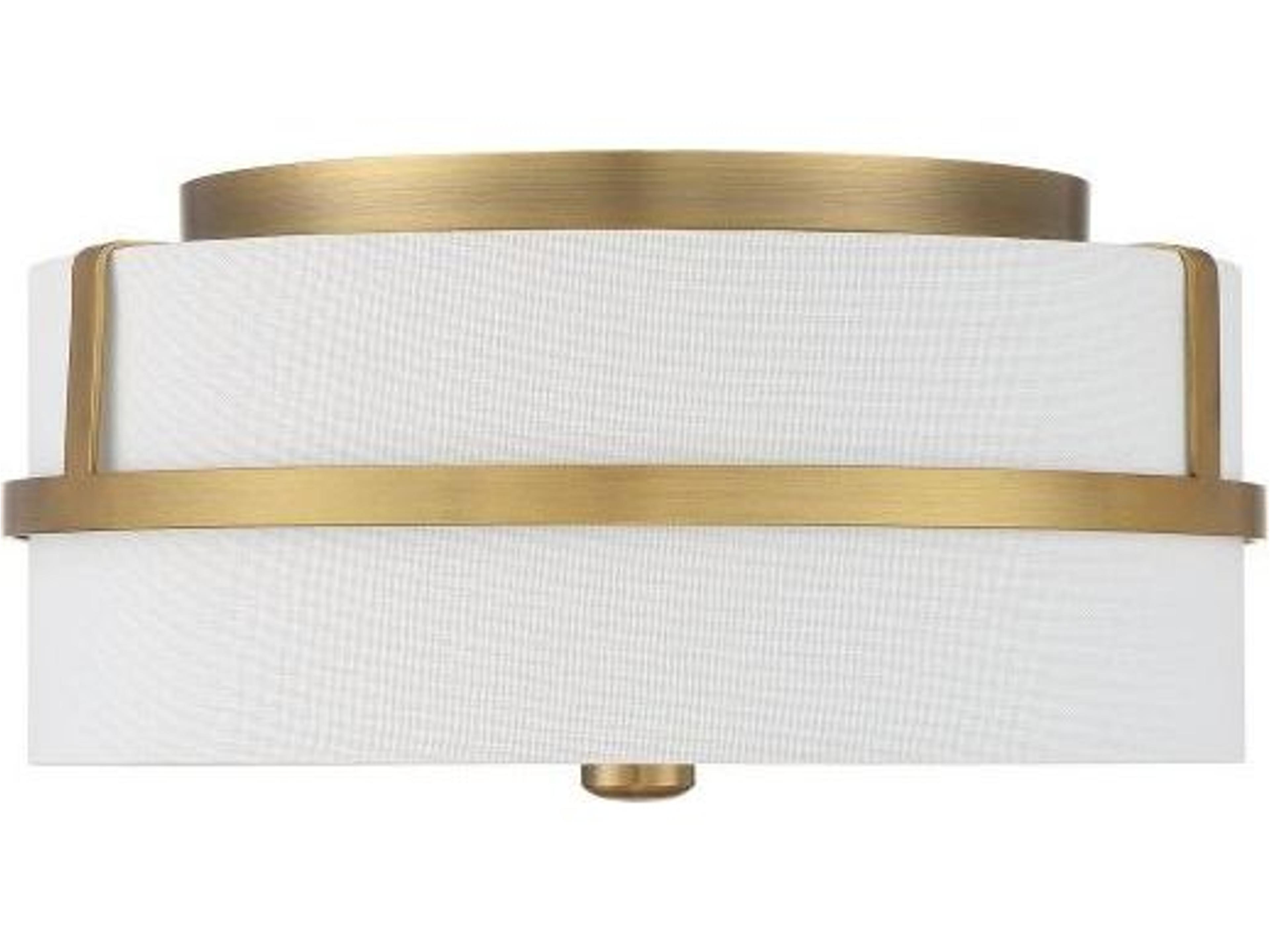 Savoy House Meridian 2-Light Natural Brass Drum Geometric Flush Mount