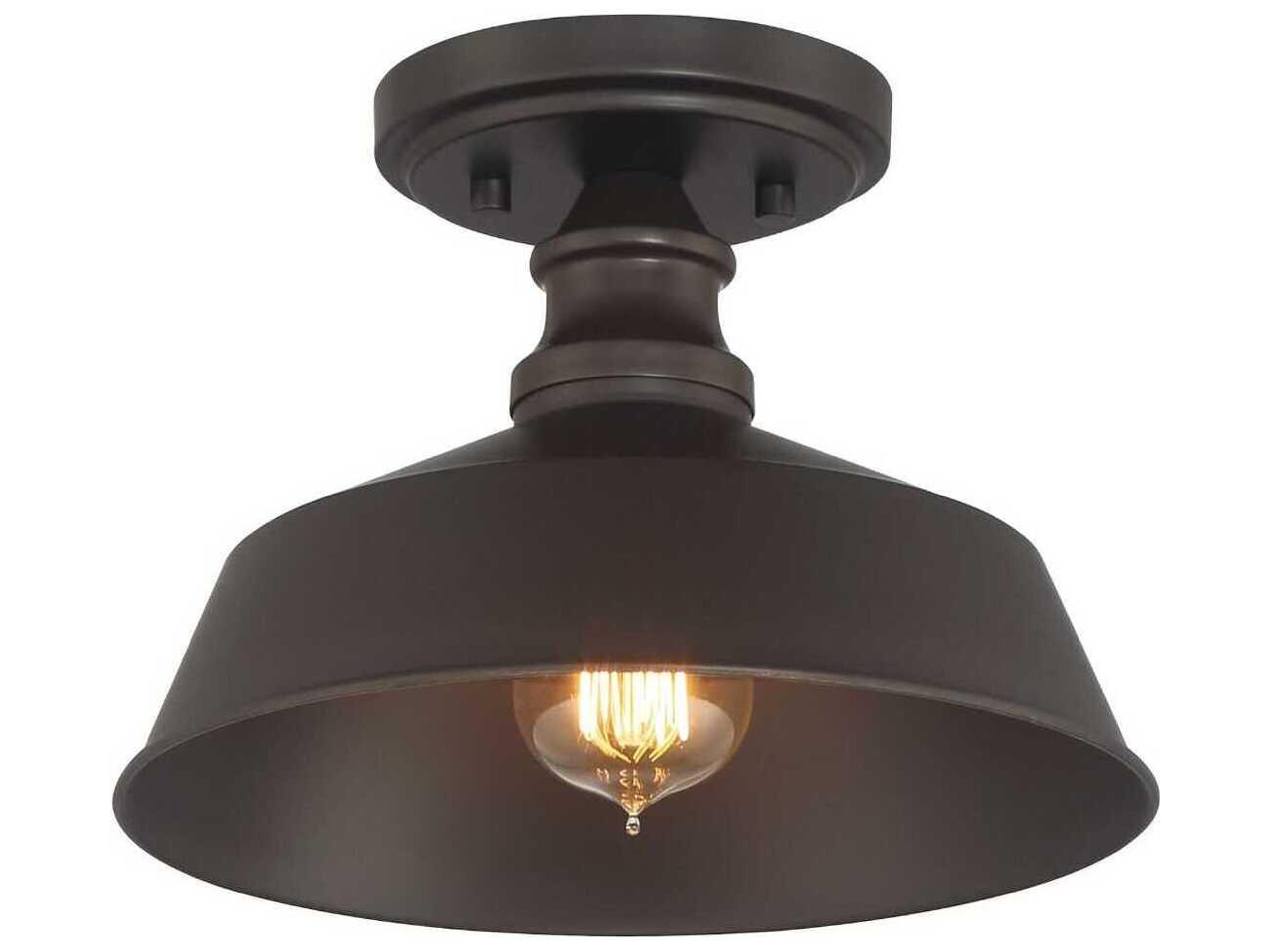 Meridian 1-Light Oil Rubbed Bronze Semi Flush Mount