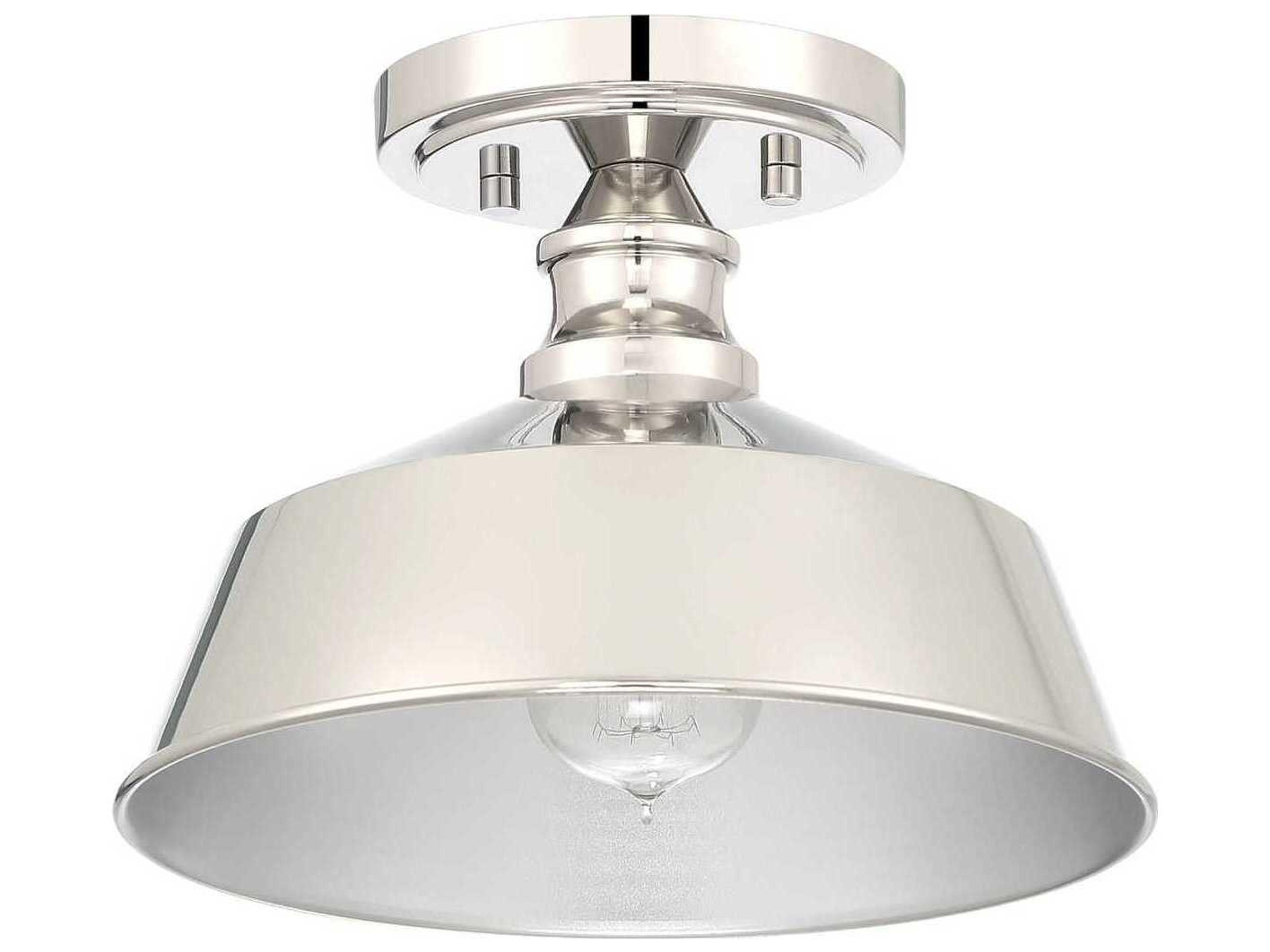 Savoy House Meridian 1-Light Polished Nickel Semi Flush Mount