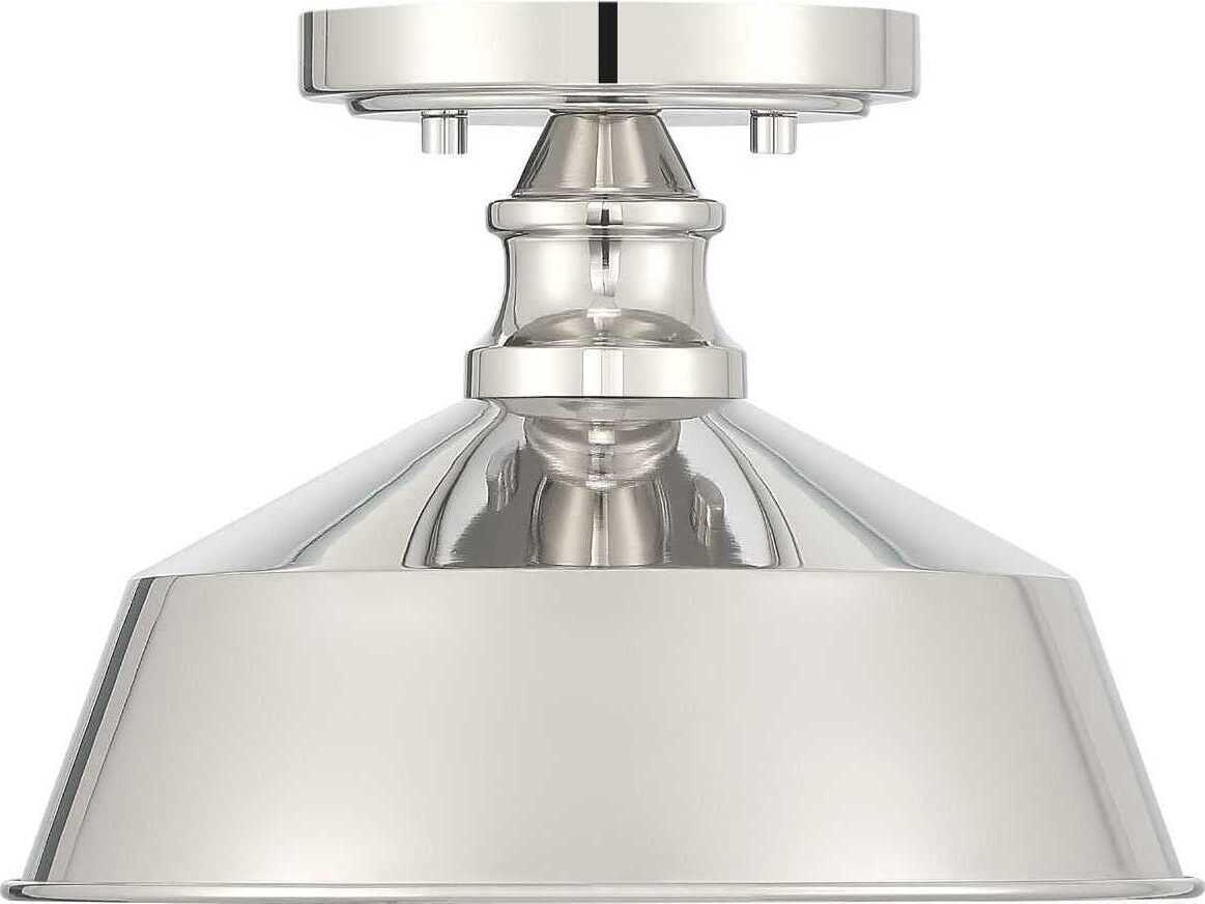 Savoy House Meridian 1-Light Polished Nickel Semi Flush Mount