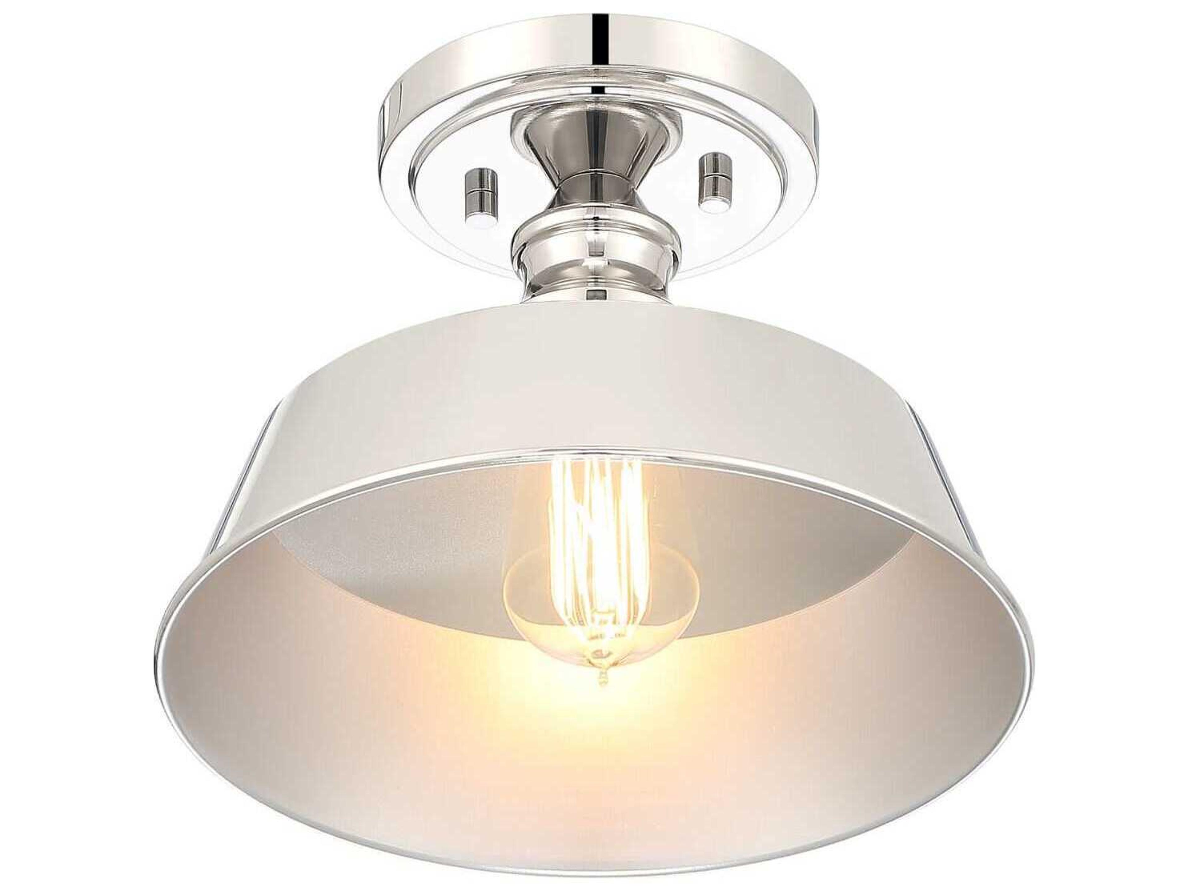 Savoy House Meridian 1-Light Polished Nickel Semi Flush Mount