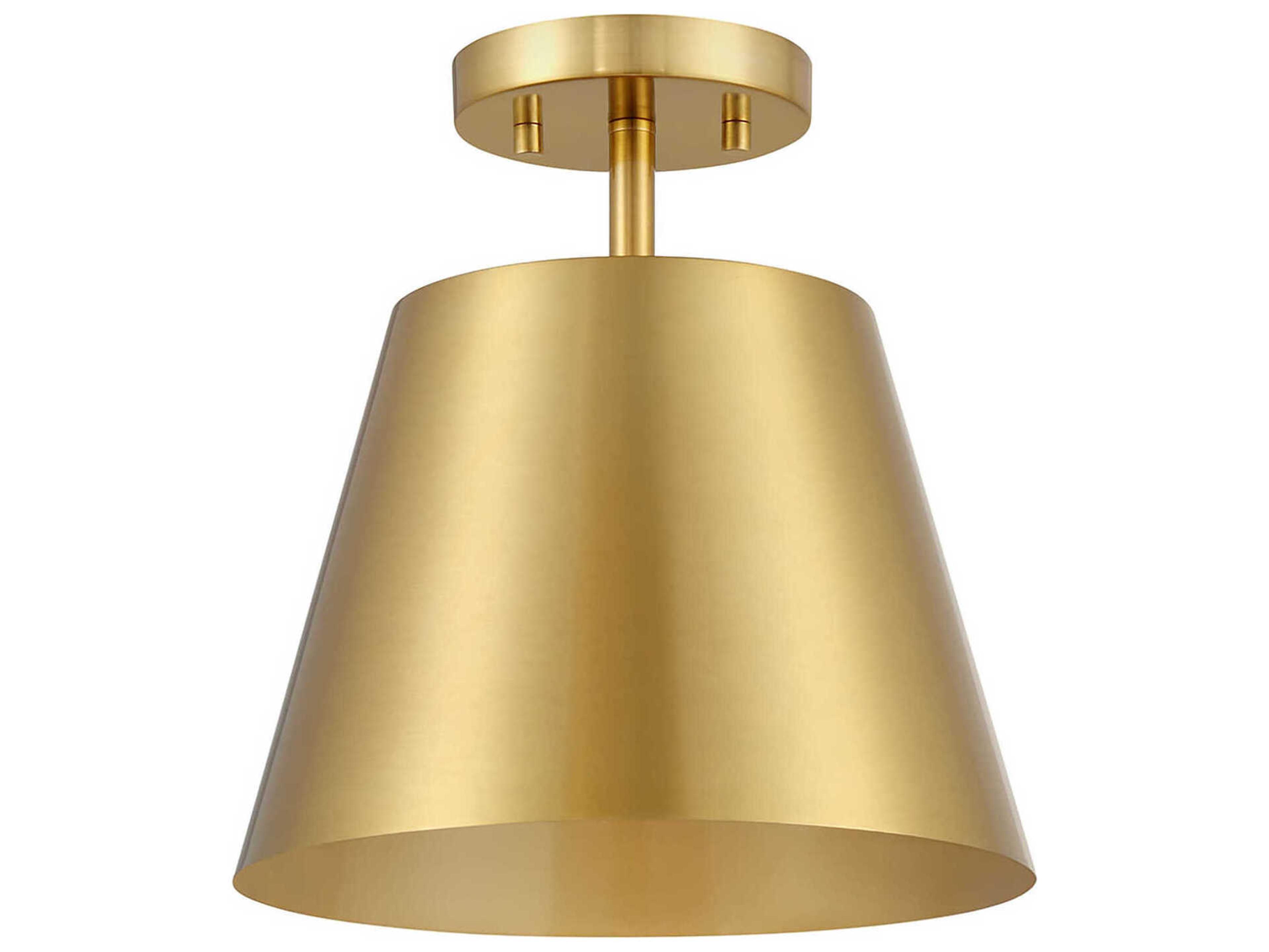 Savoy House Meridian 1-Light Natural Brass Empire Semi Flush Mount