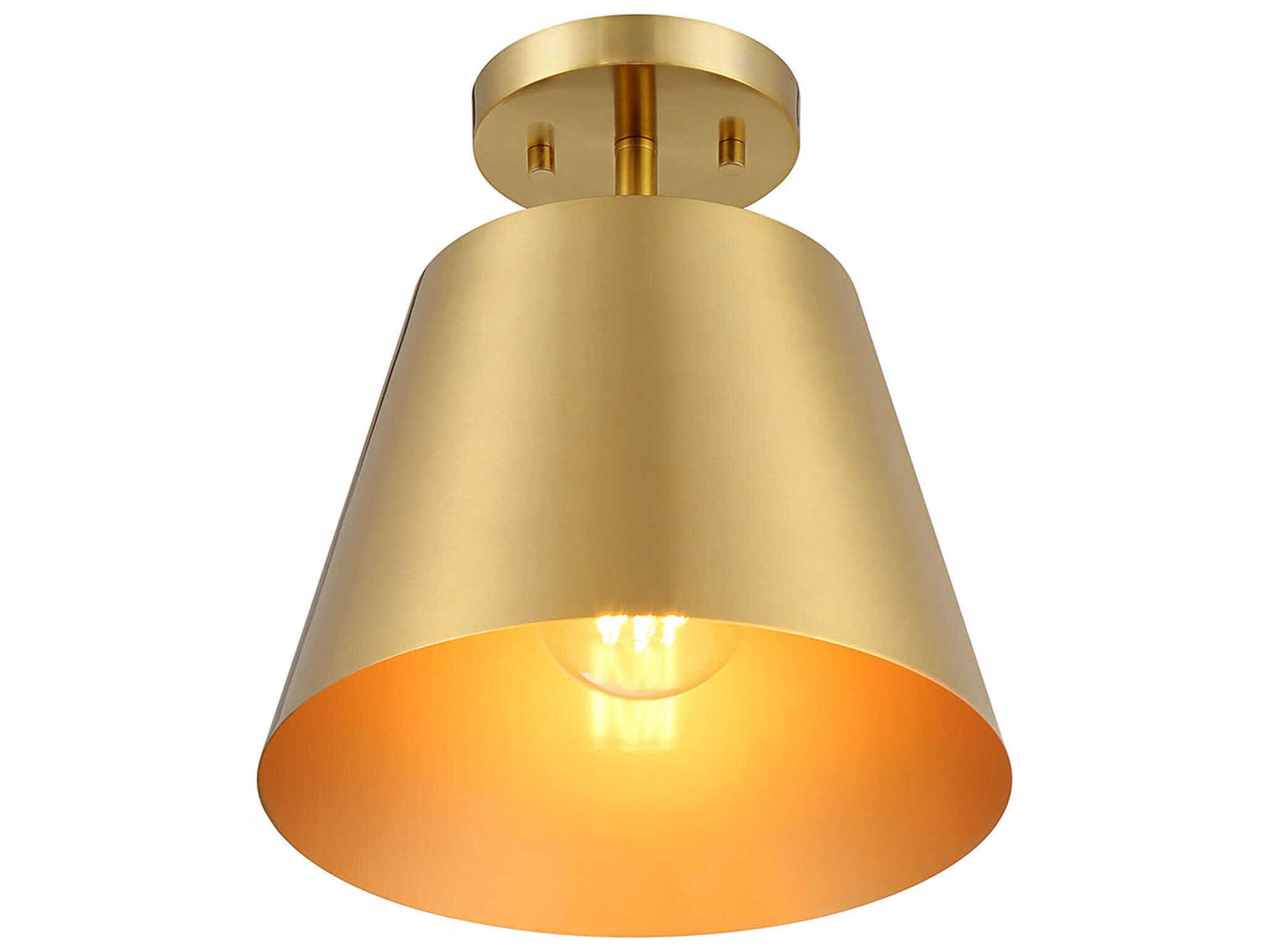 Savoy House Meridian 1-Light Natural Brass Empire Semi Flush Mount