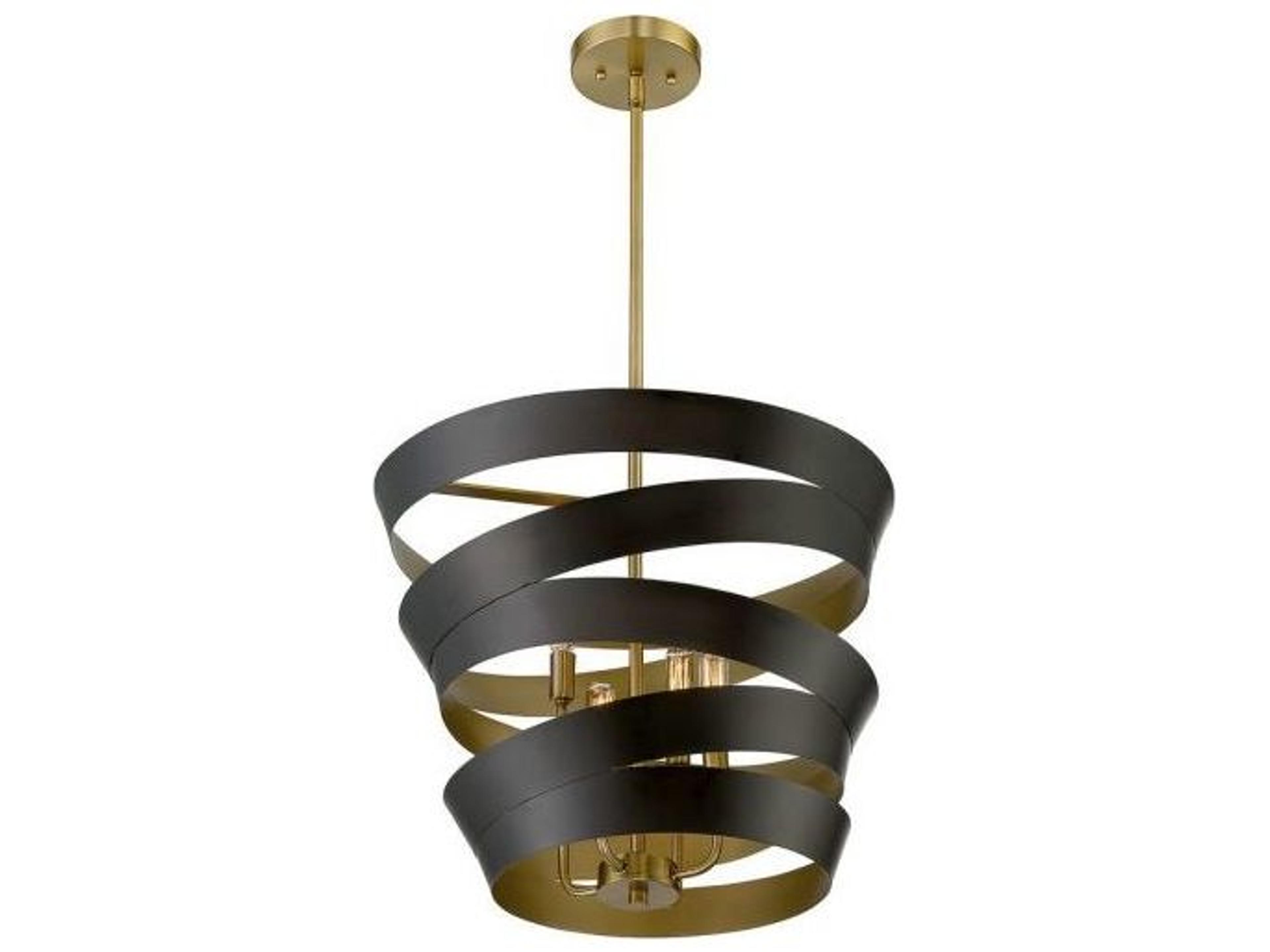 Savoy House Meridian 4-Light Matte Black Gold Pendant