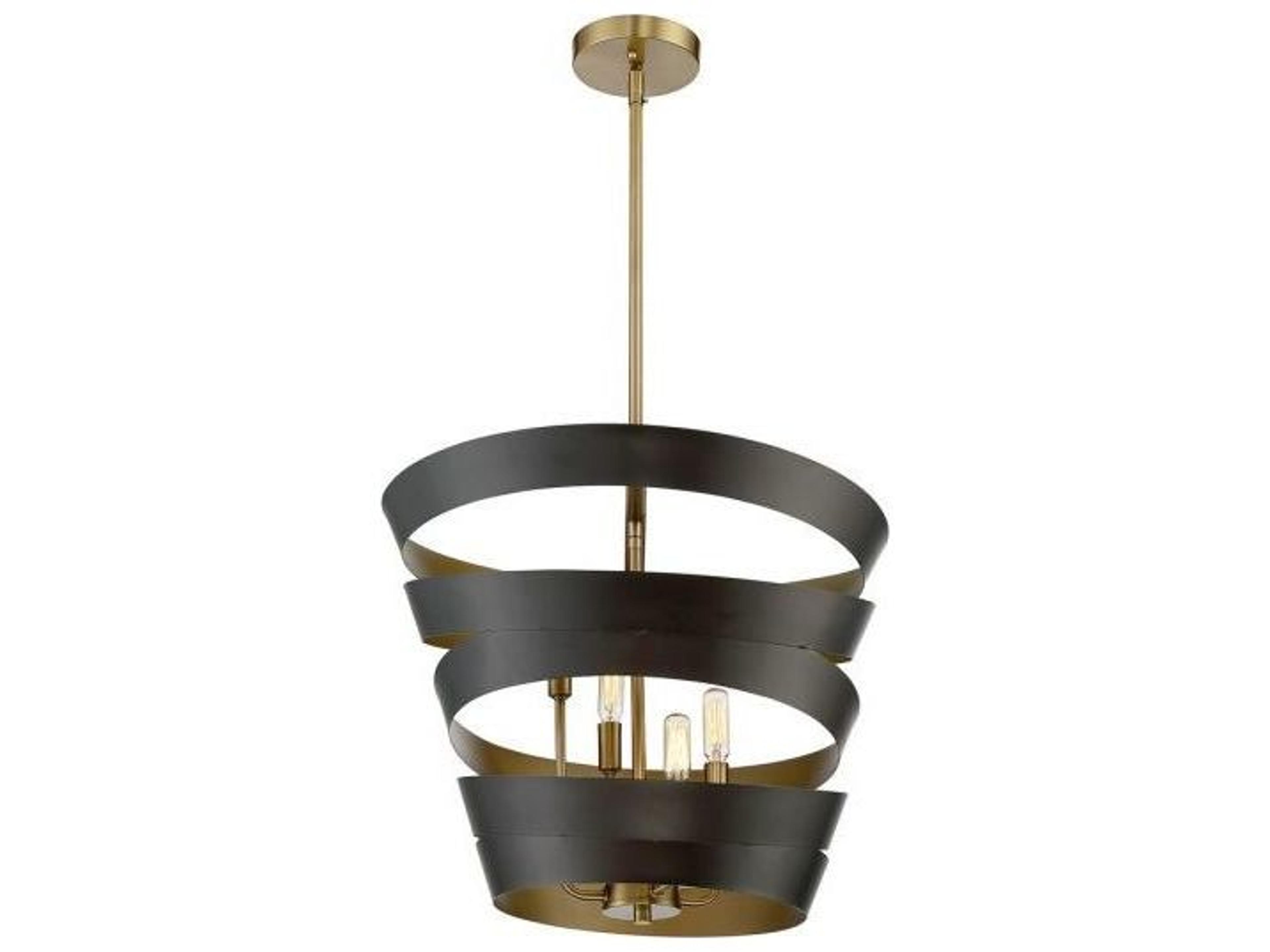 Savoy House Meridian 4-Light Matte Black Gold Pendant