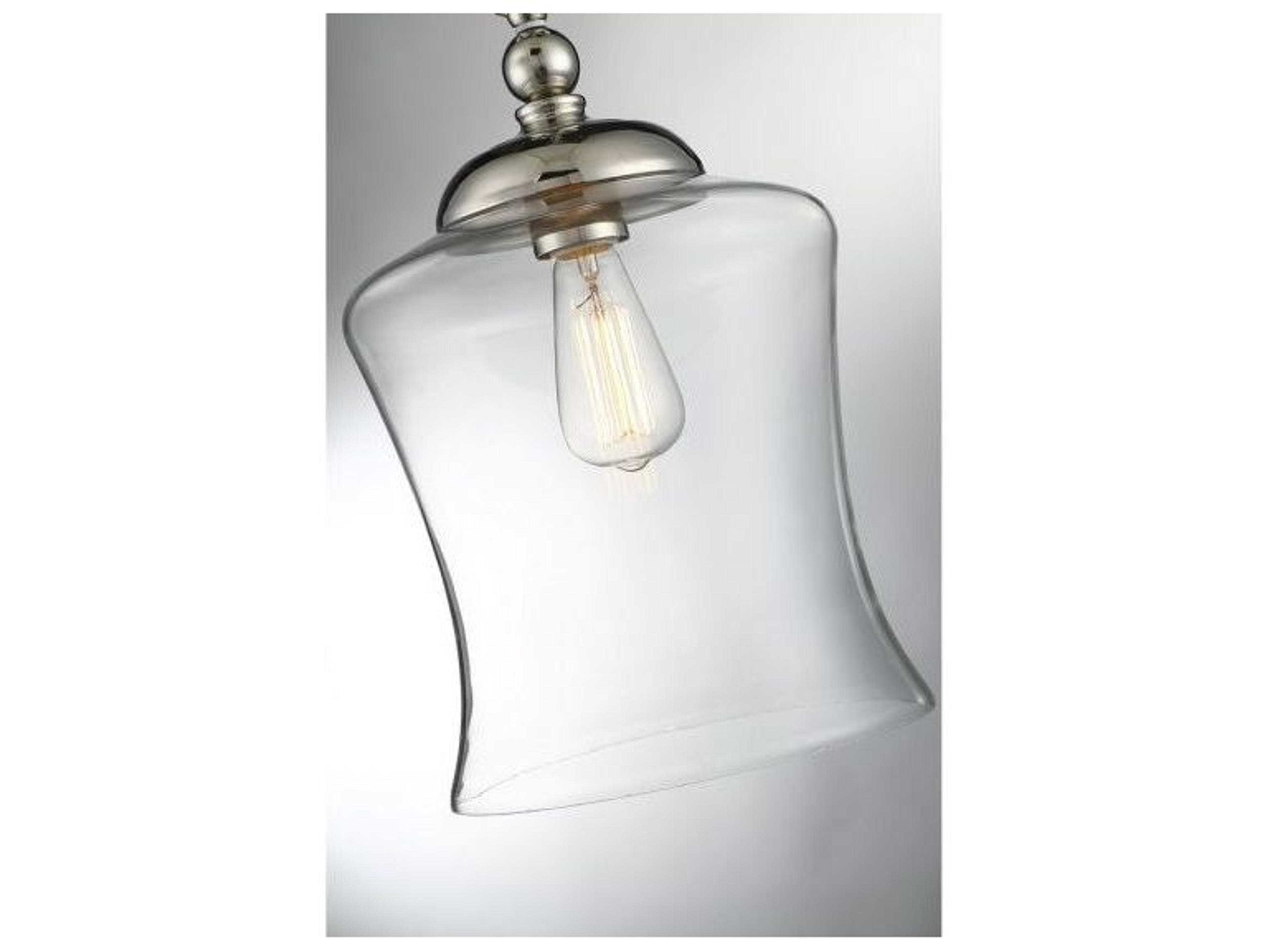 Savoy House Meridian 1-Light Polished Nickel Glass Bell Mini Pendant