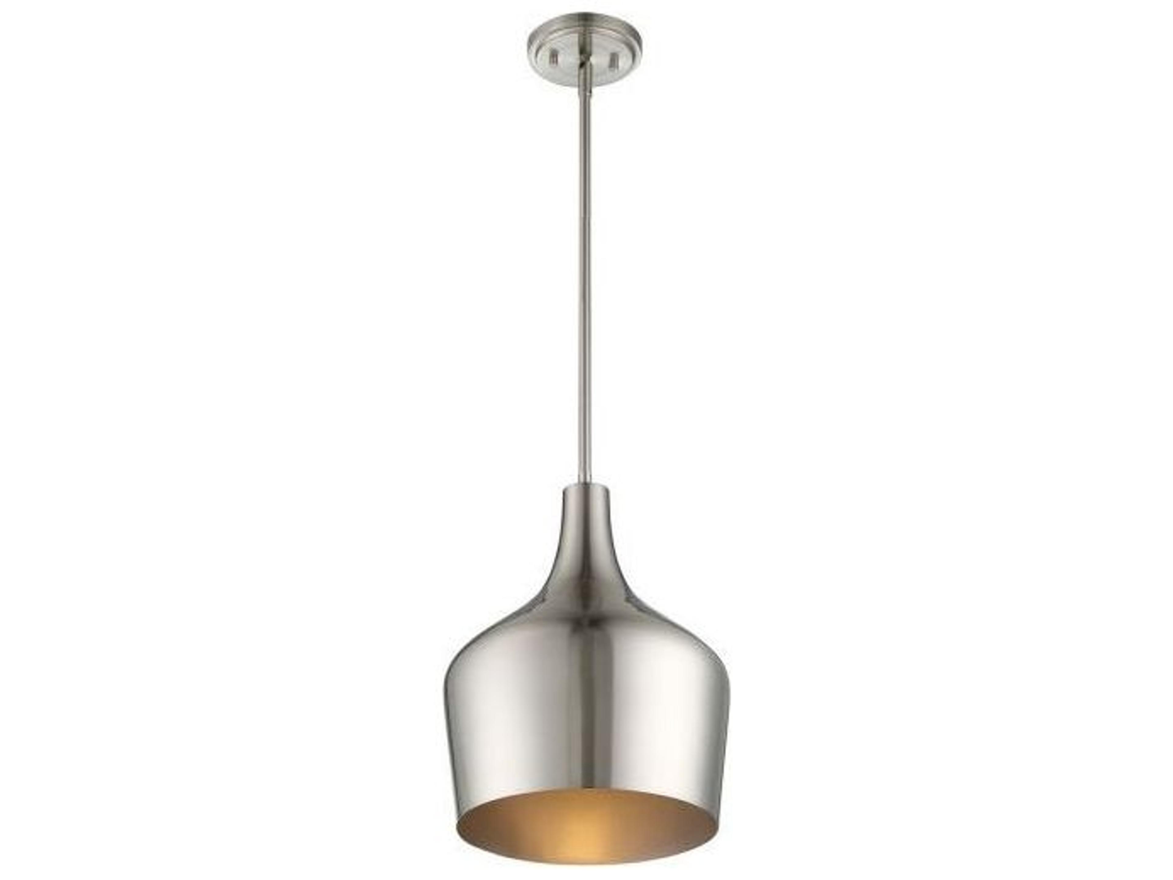 Savoy House Meridian 1-Light Brushed Nickel Bell Mini Pendant
