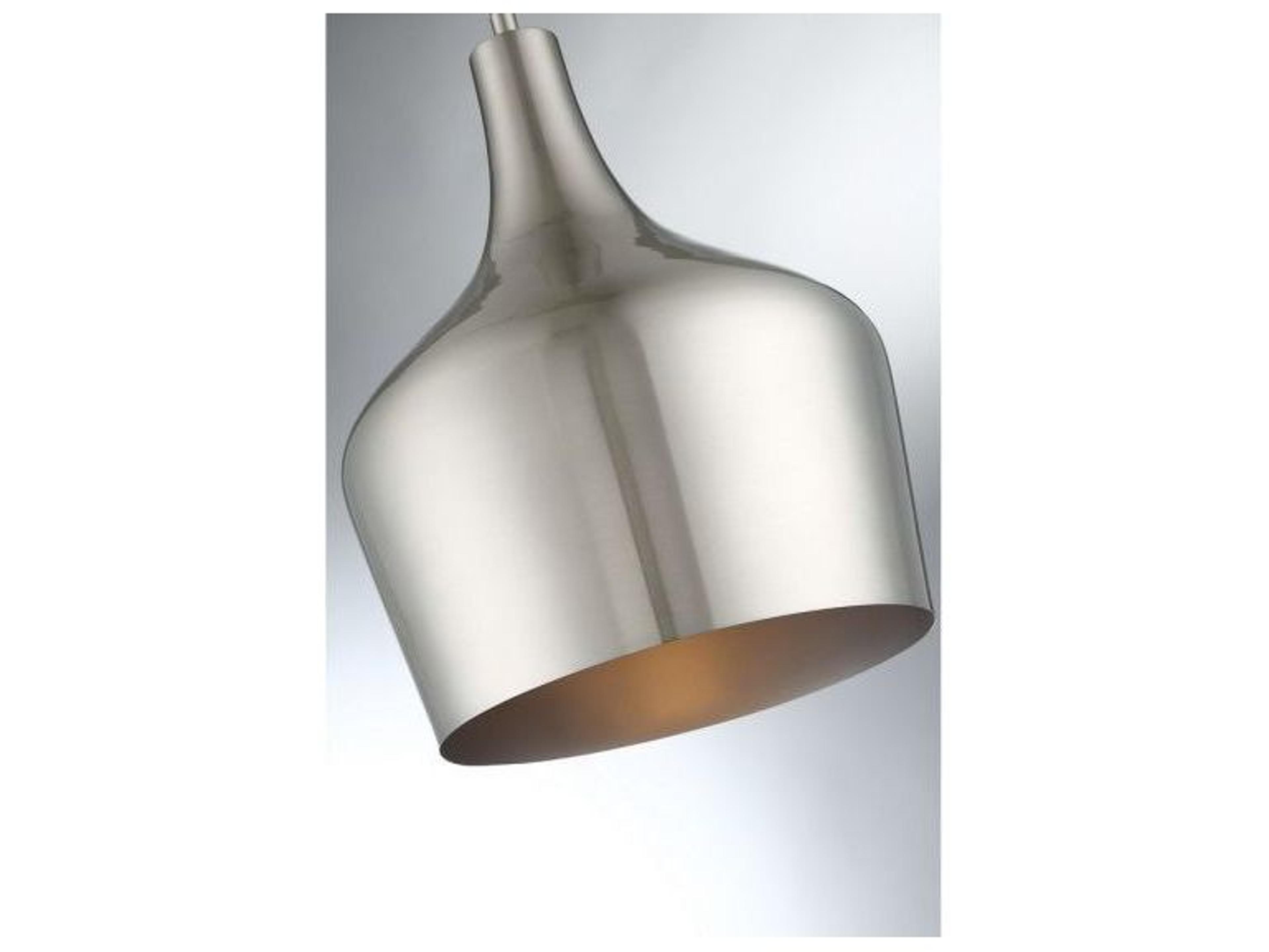 Savoy House Meridian 1-Light Brushed Nickel Bell Mini Pendant