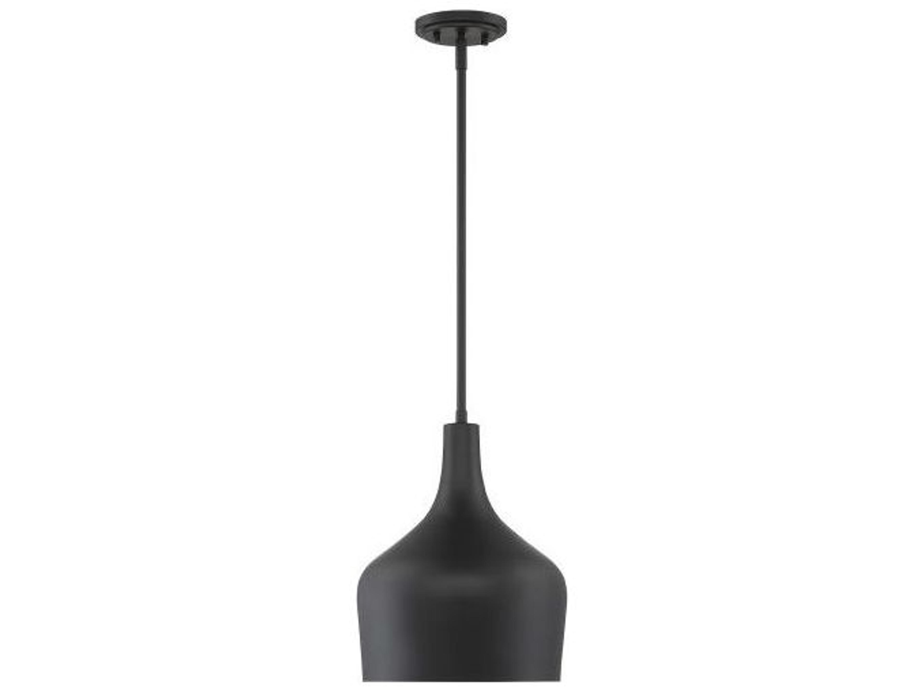 Savoy House Meridian 1-Light Matte Black Bell Mini Pendant