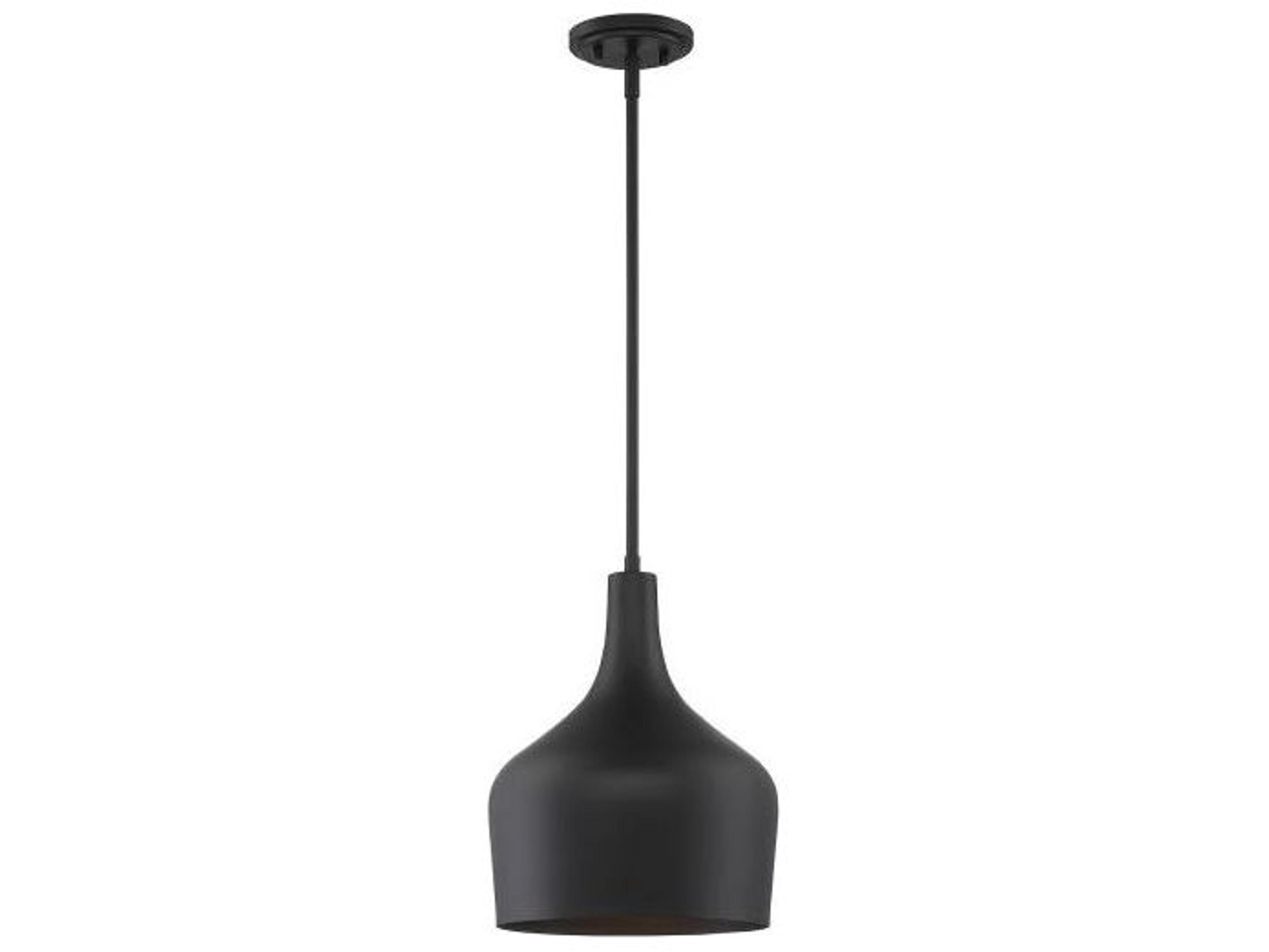 Savoy House Meridian 1-Light Matte Black Bell Mini Pendant